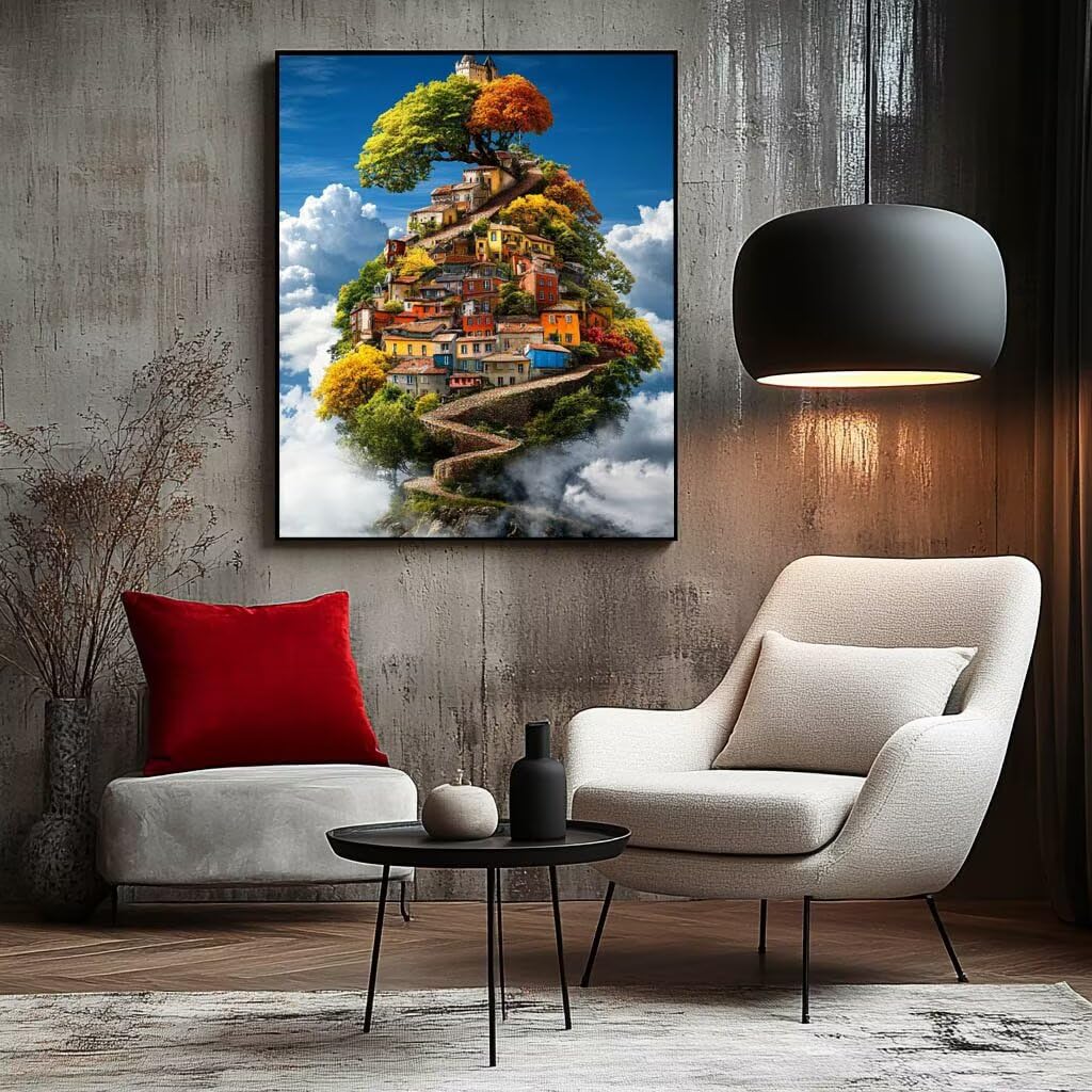 Malowanie po numerach dla dorosłych, fantazyjne malowanie po numerach, płótno dla dzieci, artykuły plastyczne na ścianę, 137 x 100 cm, architektura, kolorowy obraz na płótnie, rękodzieło dla dorosłych