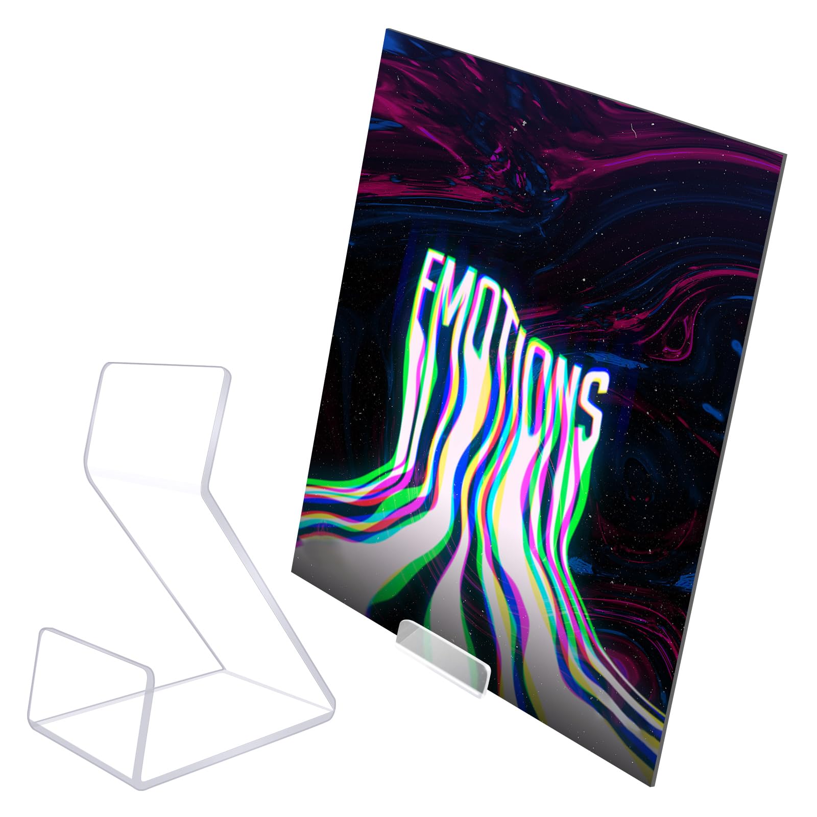 AIHSUMC Vinyl Record Shelf, Pack of 3 LP Stands, Vinyl Display Made of Acrylic, Record Stand, Record Accessories and Vinyl Shelf, Record Holder for Records and Photos, Desktop Decoration