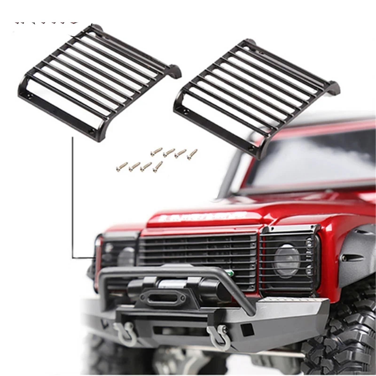 para TRX4 para Defender para Traxxas para TRX-4 1/10 RC Piezas Mejora Coche Cubierta Protección Lámpara Frontal Metal Rejilla Protectora RC Reemplazar Accesorios