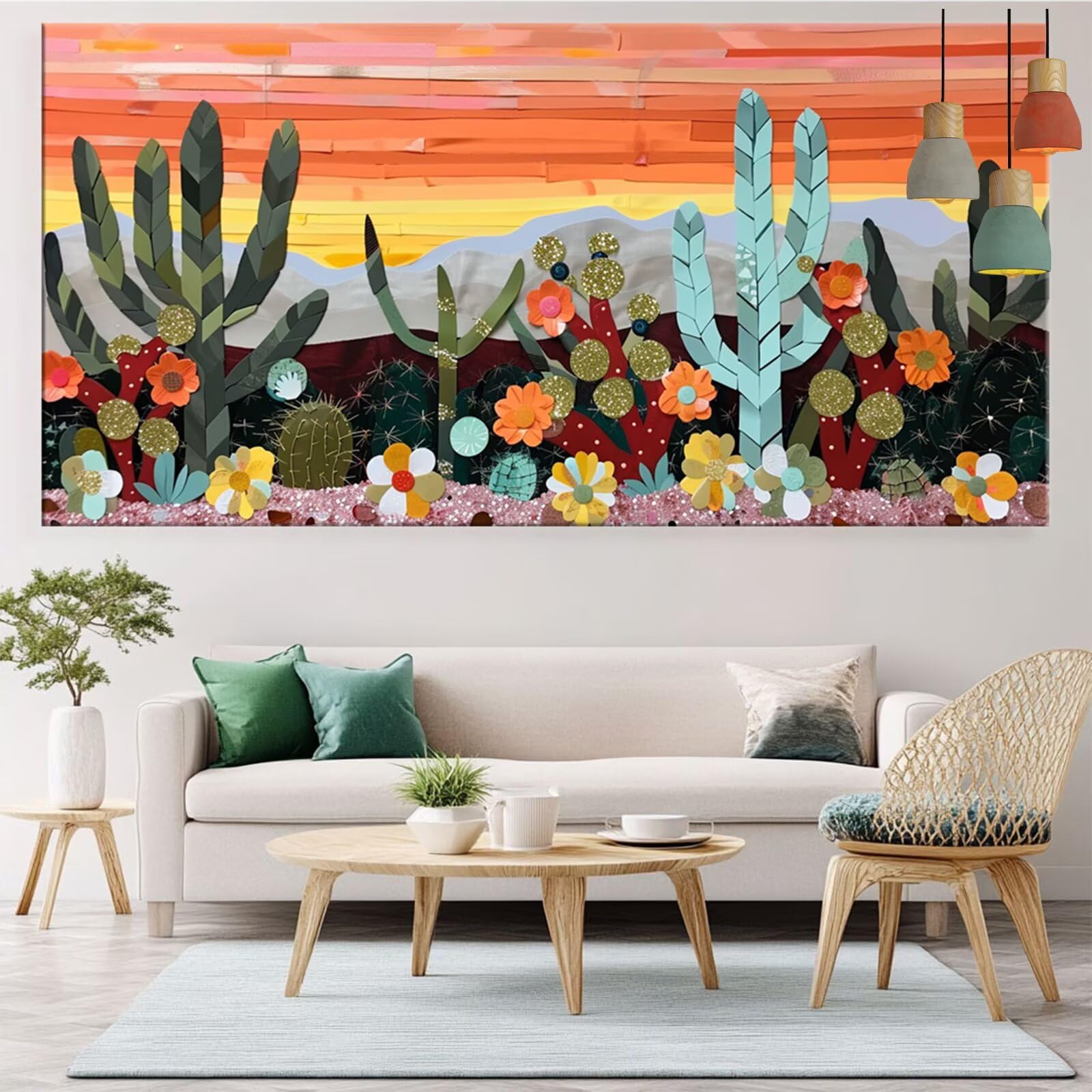 Diamond Painting Karikatur Diamond Painting Erwachsene Kaktus Bastelset Kinder ab 6 Jahre Mosaikherstellung Kreatives Geschenke für Mädchen Anfänger, Kreuzstich Arts Craft Zimmer Deko 70x140cm Y5-901