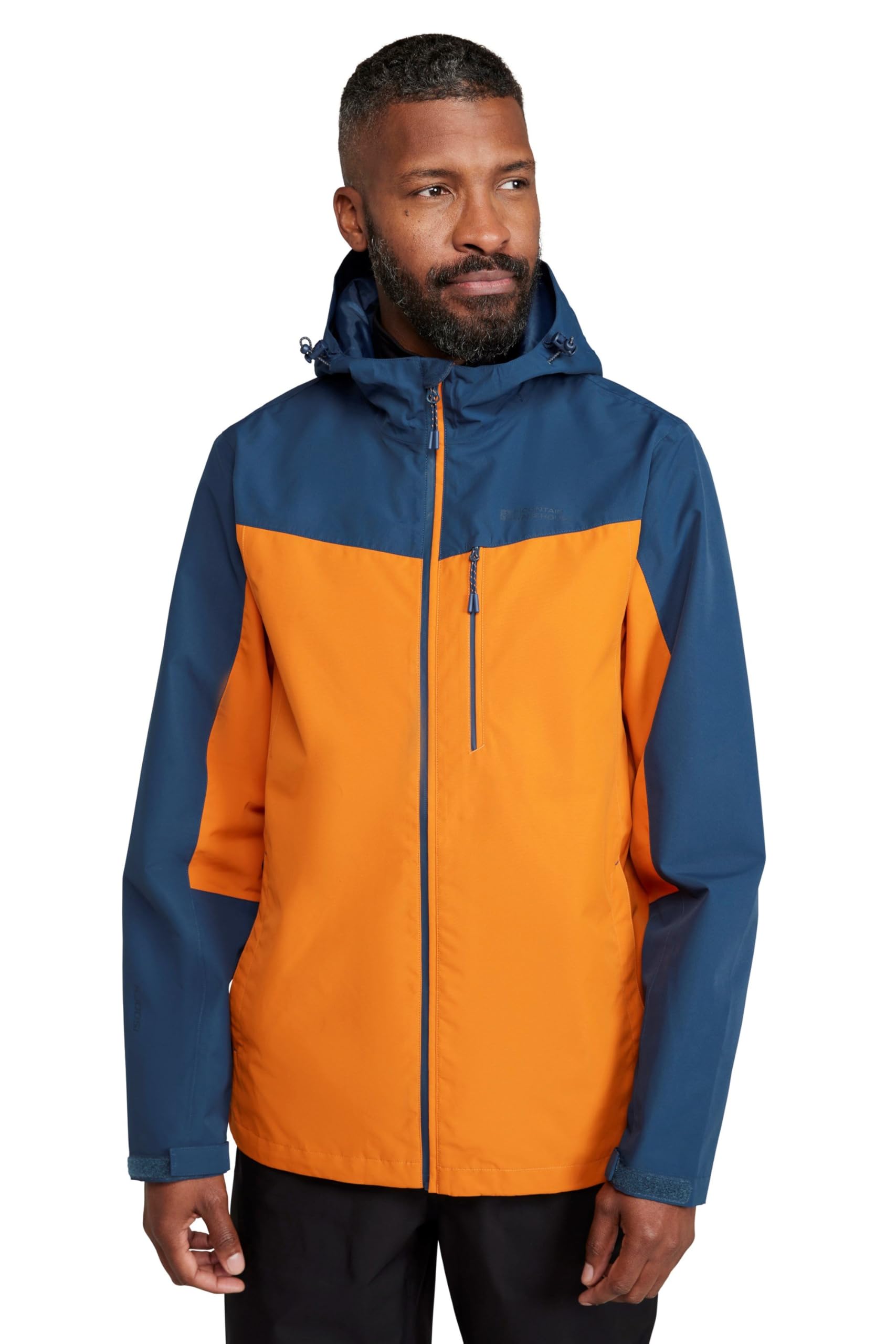 Mountain Warehouse Brisk Extreme Mens Waterproof Jacket - Adjustable Cuffs & Hood, Taped Seams Rain Coat, Breathable Jacket - For Spring Summer, Camping, Travelling & Outdoors Orange XL