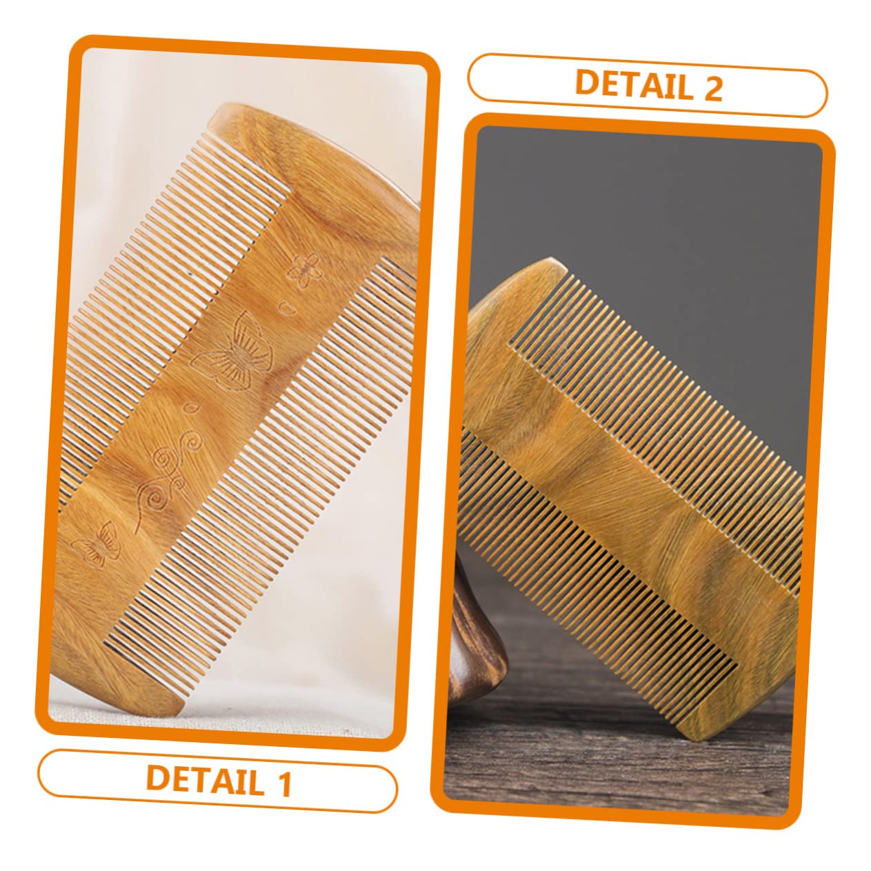 SOESFOUFU Beard Care Wooden Comb Men's Styling Tool Pocket Comb for Men Grooming Travel-friendly Double Rows Natural Oil Spread