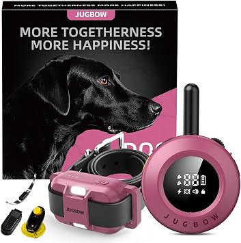 Dog Shock Collar - 3/4 Mile Dog Training Collar with Remote for Large Medium Dogs, Rechargeable IPX8 Waterproof E-Collar with 3 Training Modes, LED Light & Security Lock (Pink)