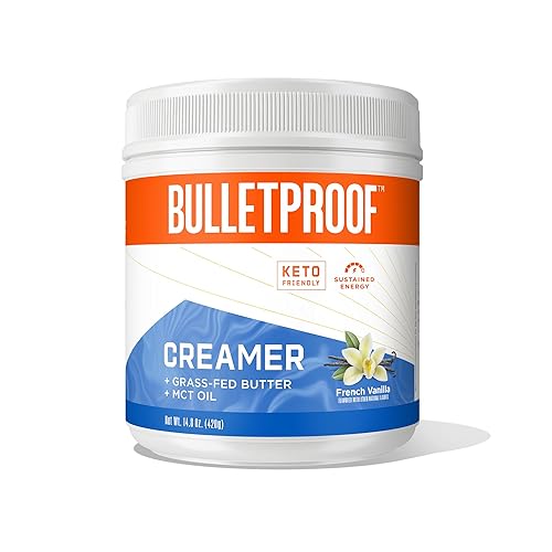 Bulletproof Crema de vainilla francesa 148 onzas crema de café keto con aceite MCT y mantequilla alimentada con pasto