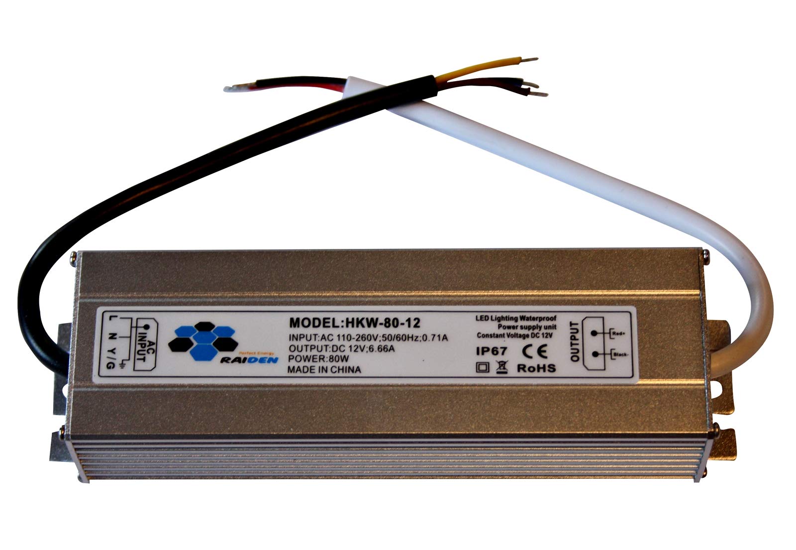 Alimentatore LED 12V 80W &ndash; Trasformatore Driver IP67 Stagno Per Esterno