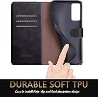 Vista 6 de SUANPOT Funda de piel tipo cartera para Samsung Galaxy S20 FE con bloqueo RFID, soporte para tarjetas de crédito, libro de folio con tapa de PU