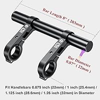 Vista 6 de BRCOVAN Extensiones extensoras de manillar de aleación de aluminio con barra transversal de 8 pulgadas de largo con base de montaje de doble