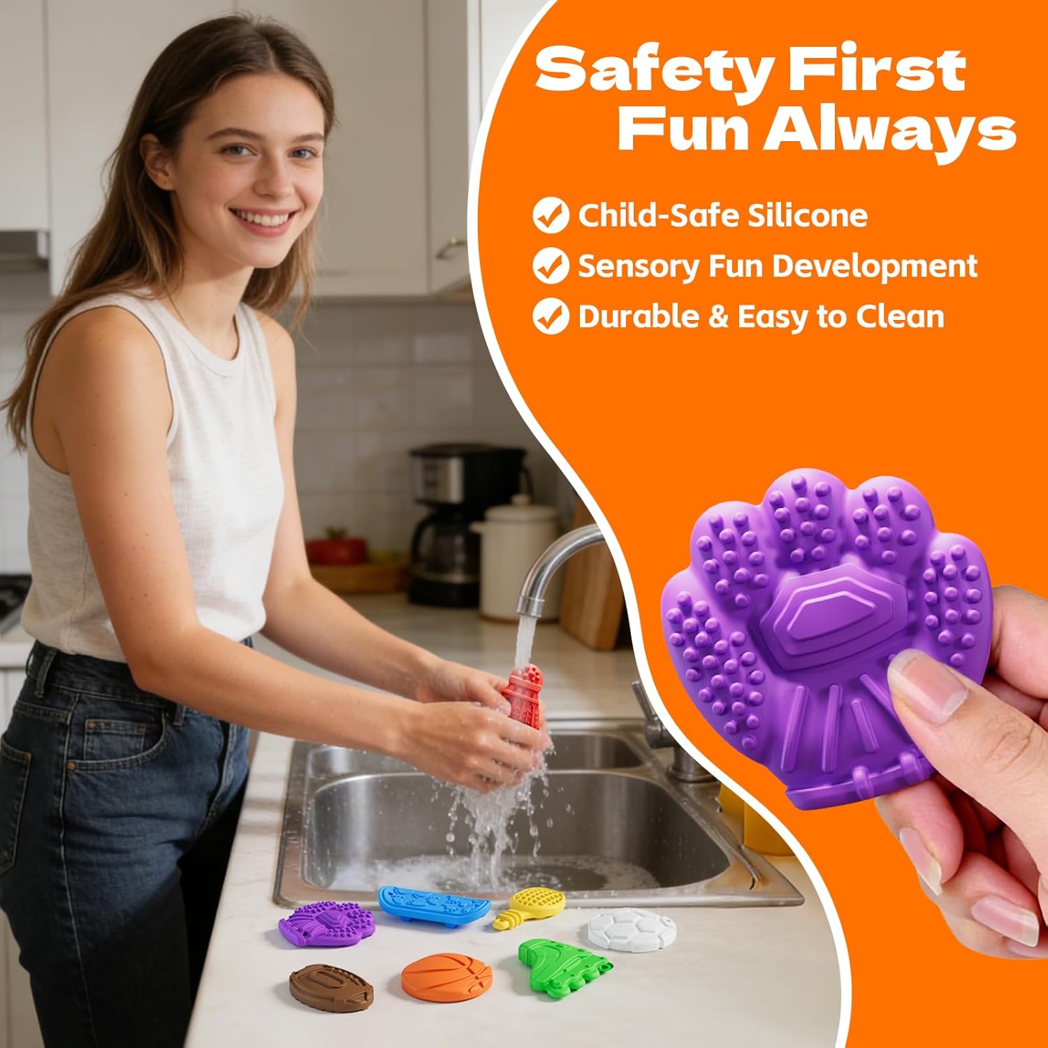 8PCS Sensory Toys for Kids,Autism Calming Down Sensory Kit with Double-Sided Textured,ADHD Tools Stress Relief Anxiety Stones,Fidget Sensory Stone for Adults Teens Classroom Office