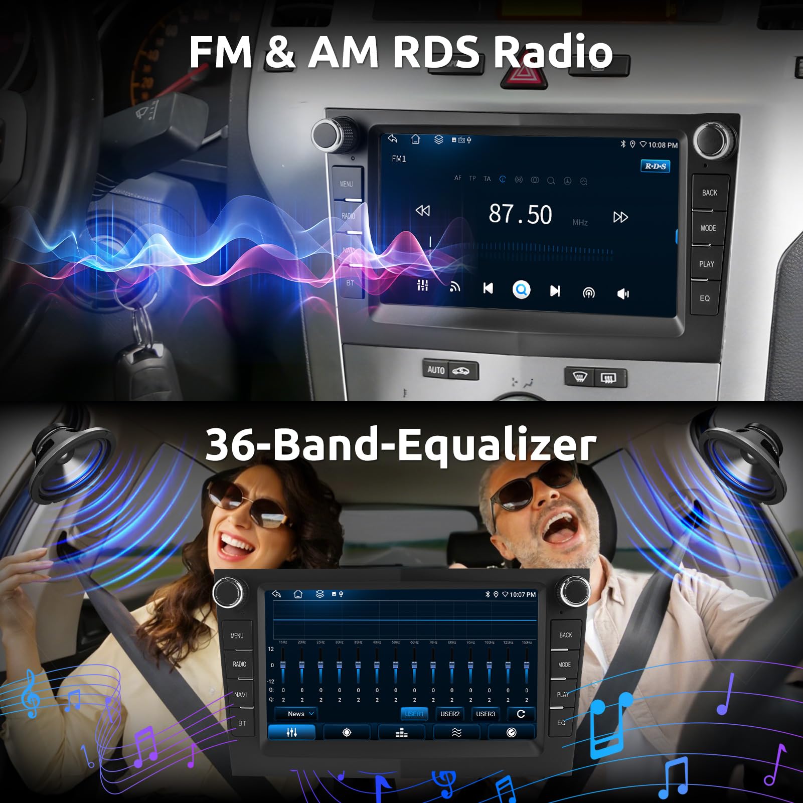 ESSGOO True 4+64G Drahtloses Autoradio mit Android Auto und CarPlay Für Vauxhall Opel Corsa C/D Zafira B Astra G/H Meriva Signum Combo, 7 Zoll Bluetooth Car Radio mit FM RDS GPS WiFi Rückfahrkameras - 3