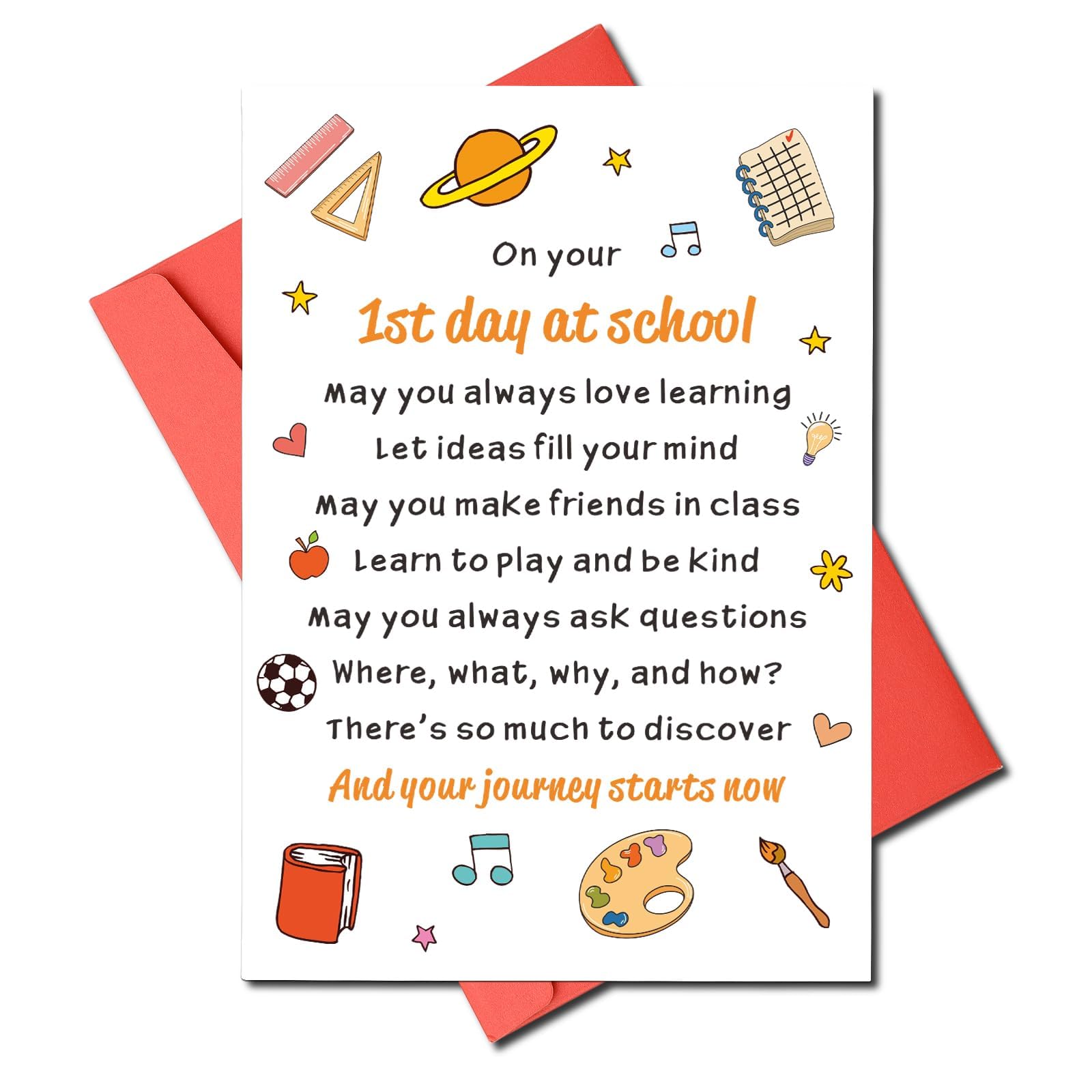 Amazon.com : First Day of School Greeting Card, School Supplies for Girls  5th 8th grade school supplies, middle school supplies 6th grade girls, Back  to School Inspirational Card, off to College Card :