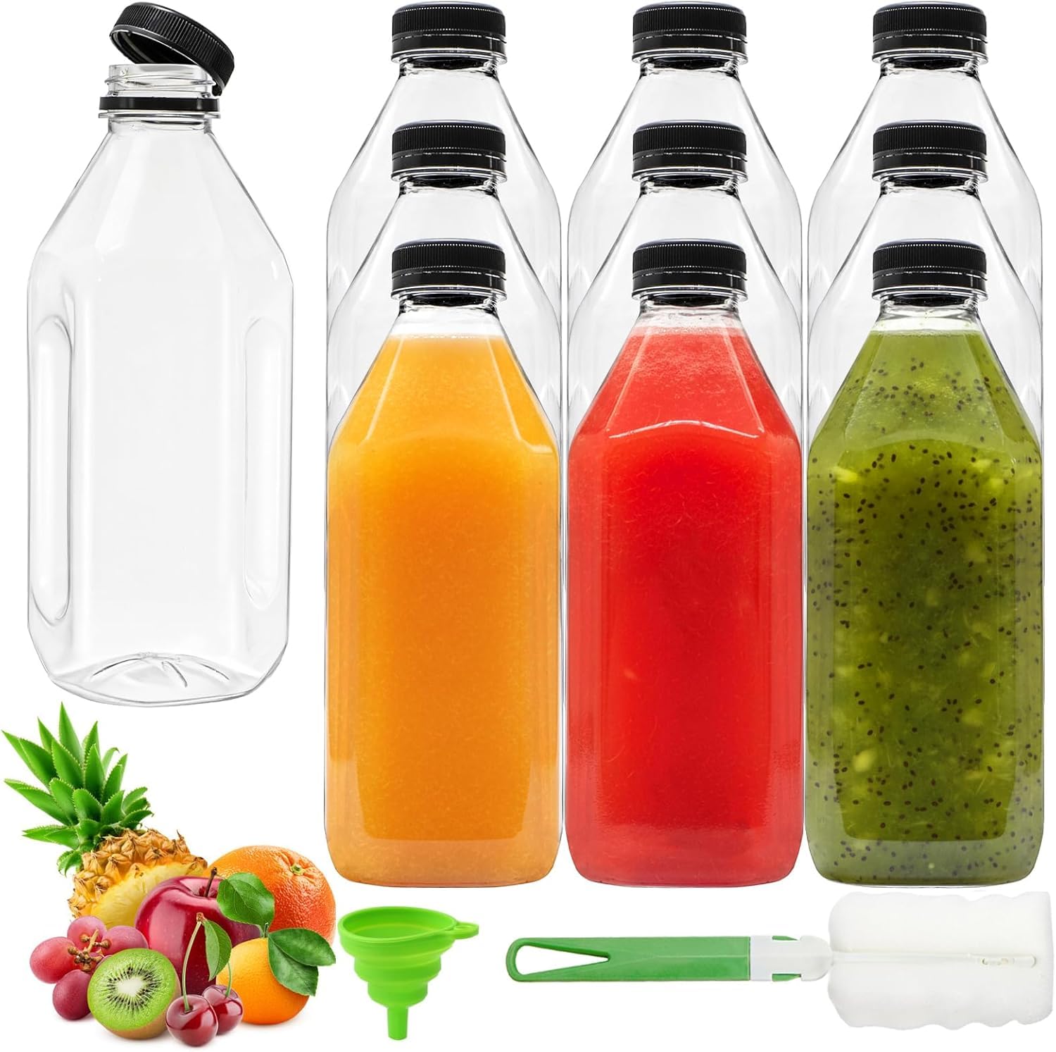 Coloch 10 Pack 33 Oz Plastic Juice Bottles