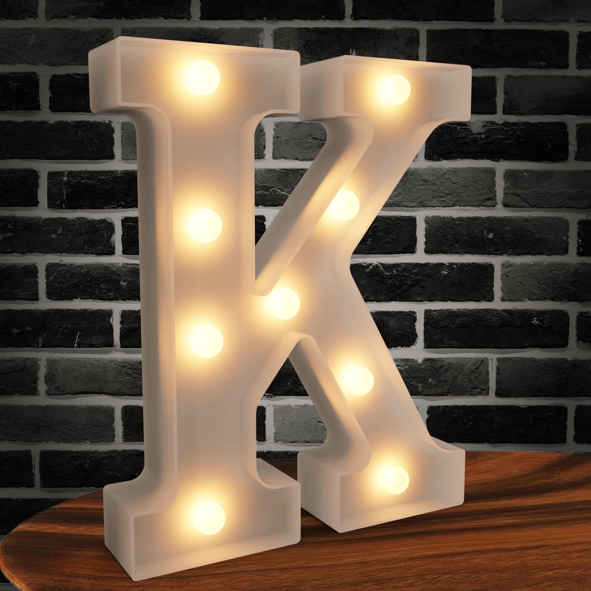 Light Up Letters Marquee Sign, 26 Alphabet LED Lights, Battery Powered, White Plastic, Perfect for Engagement, Wedding, Baby Shower, Birthday Parties