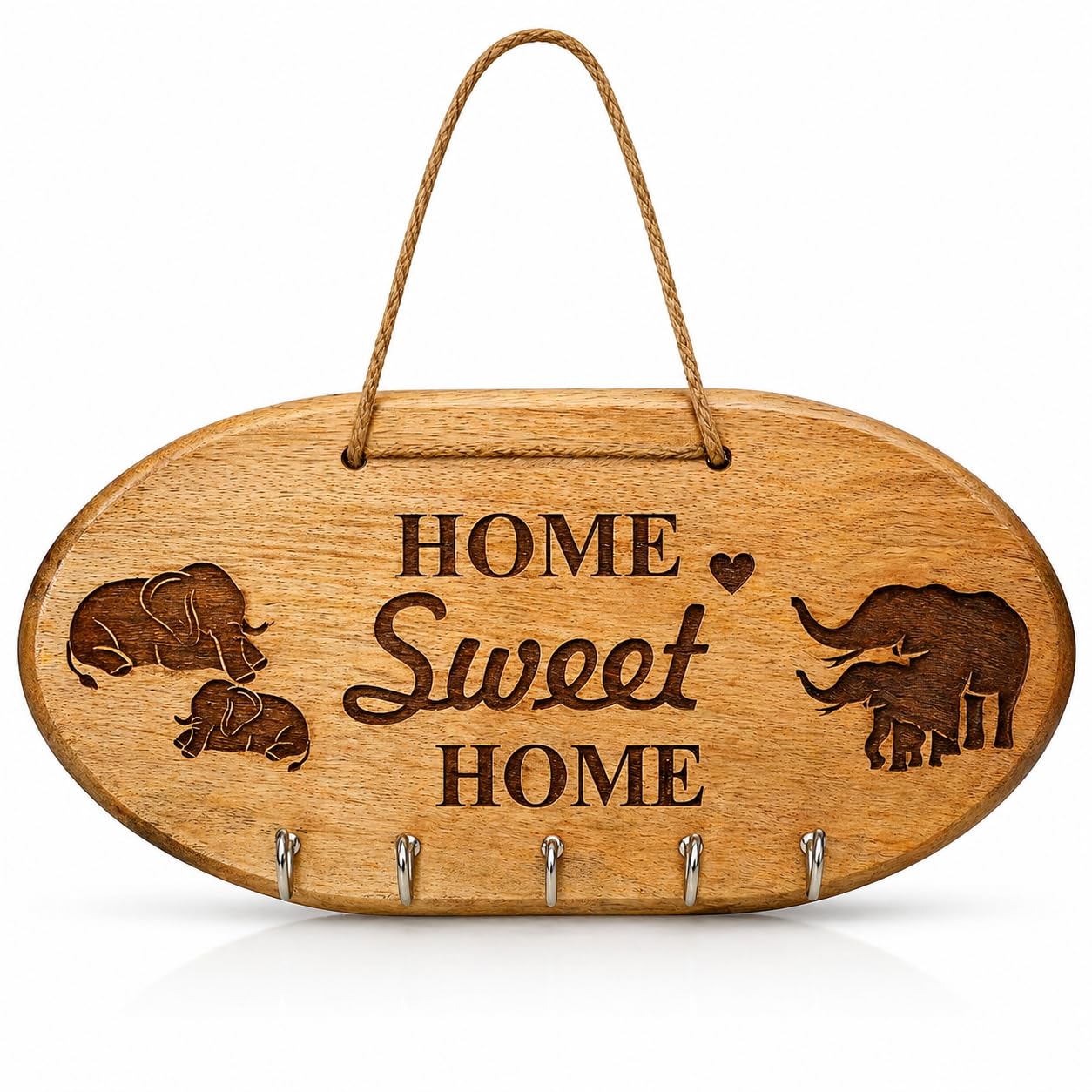 Rangement mural à clés en bois naturel au design de ferme rustique