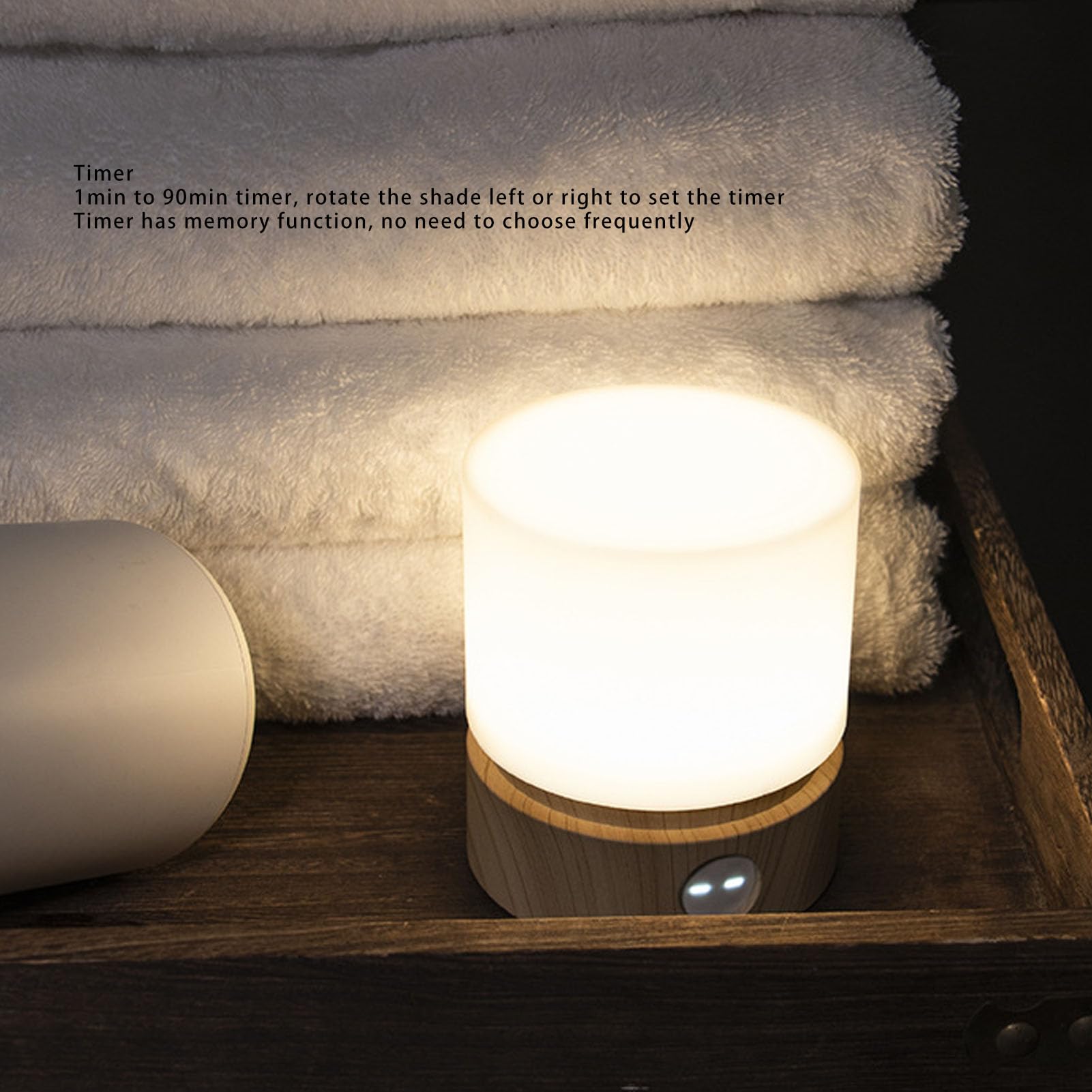 Garosa Luz LED Nocturna Portátil con Atenuación Continua, Lámpara de Lectura para Escritorio Ideal para Niños, Dormitorio, Sala de Estar y Oficina