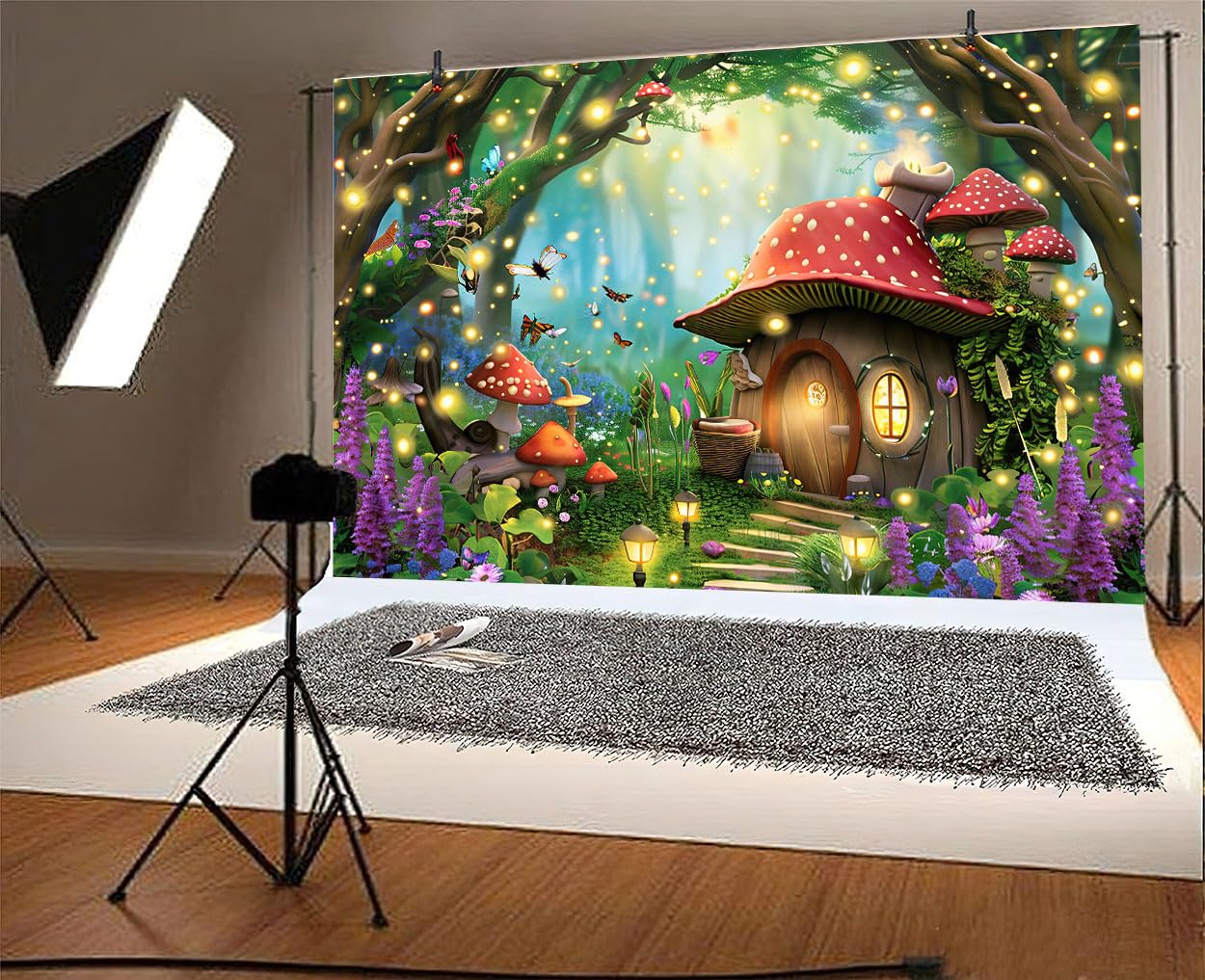 Fairy Tale Enchanted Forest Vinyl Photography Backdrops 7x5ft Spring Fantasy Butterfly Castle Background Kids Birthday Baby Shower Backdrop Wedding Photo Booth Backdrops For Photoshoot