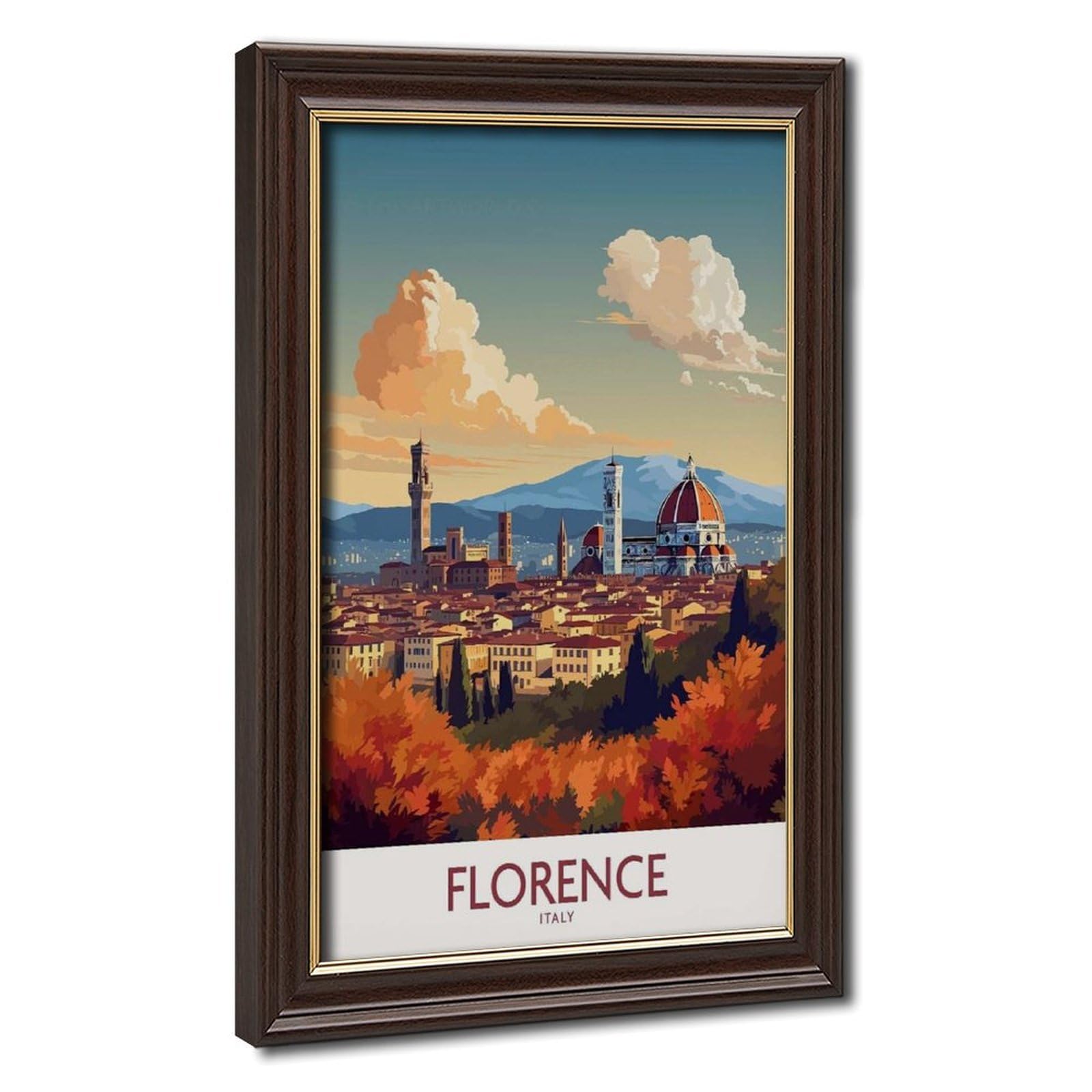Bareronor Mokume Gane Frame-Style Florence Italy Canvas Poster For Bedroom Decor Gift