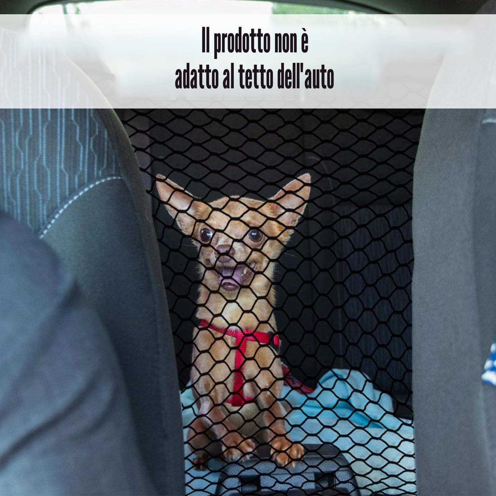 120×70 cm Barriera Rete Auto per Cane, Rete Macchina per Cani Bagagliaio, Porta Barriera Veicolo Regolabile Protettiva per Cani Mesh Sicurezza per Camion SUV Auto