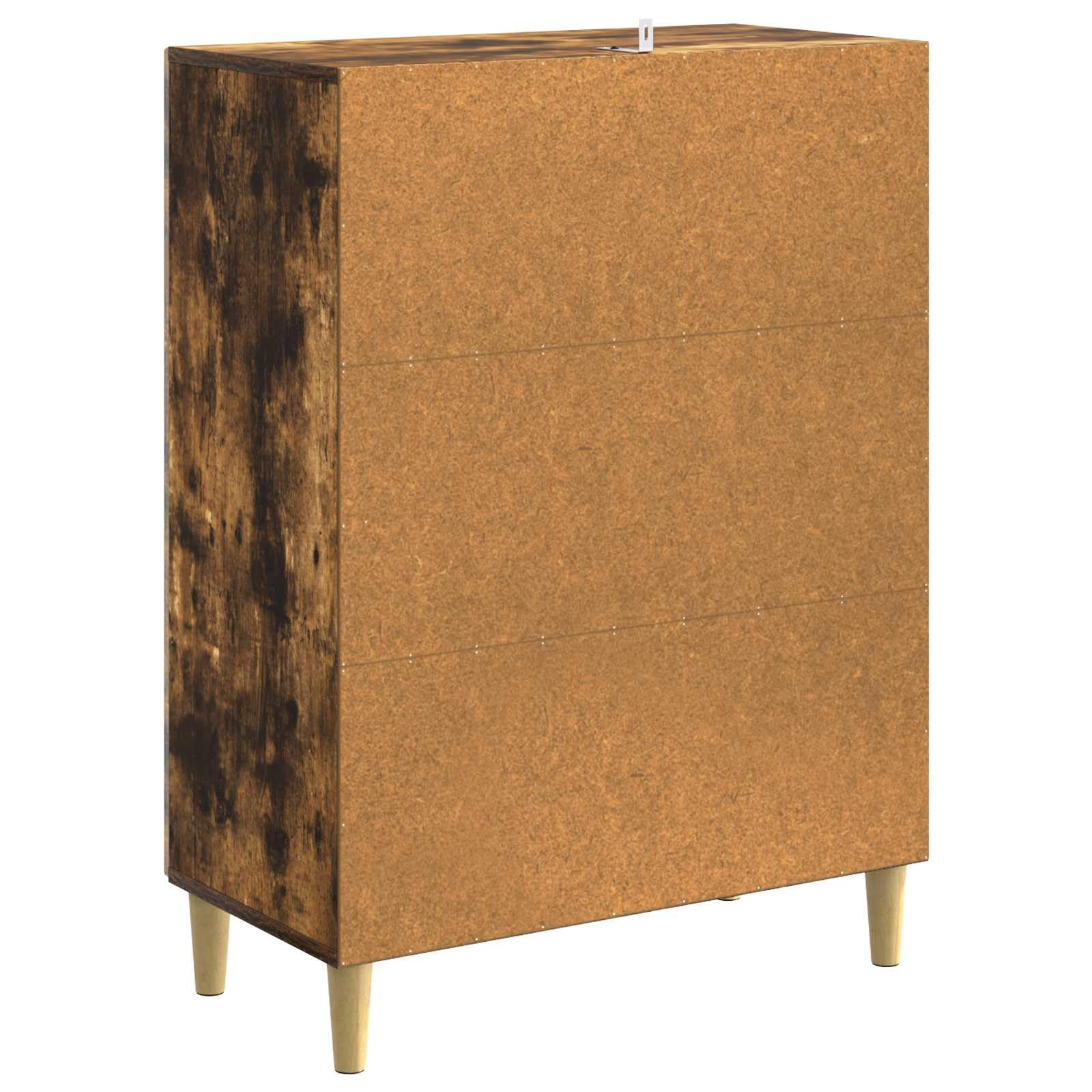 Aparador de roble ahumado, 66 x 34,5 x 90 cm, cómoda con cajón y 2 puertas, aparador vintage de madera, armario auxiliar para salón, pasillo y cocina