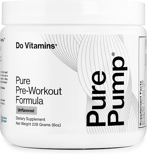 Suplemento para antes del entrenamiento PurePump para hombres y mujeres, vegano, sin OMG, sin edulcorantes artificiales, aromas ni saborizantes.