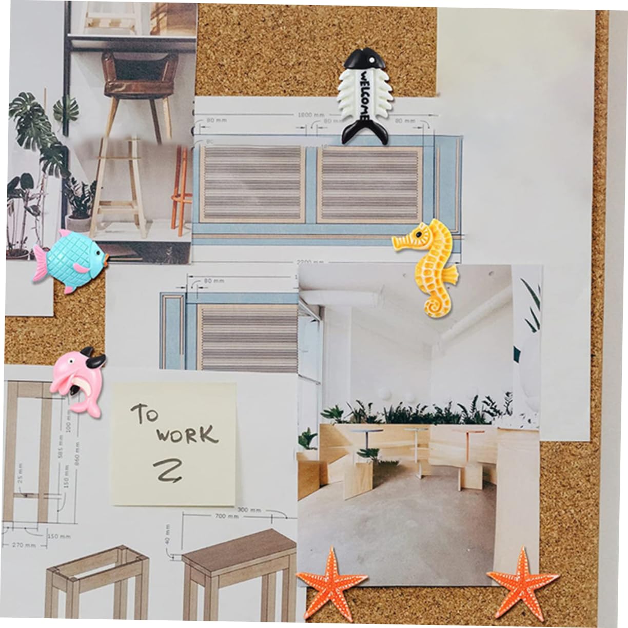 STOBOK 108stücke Korktafel Pinnadeln Im Maritimen Design Dekorative Foto- -Push- Für Büro Und -projekte Für Notizen Und Erinnerungen