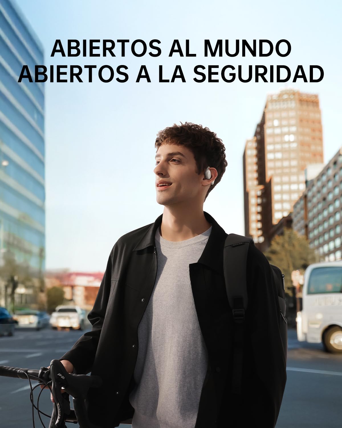 Baseus Bowie MF1 Auriculares Abiertos Bluetooth, Acústica Dirigida, Bajos Potentes, Ultraligeros, IPX4 Impermeables, Micrófonos ENC, Auriculares Inalámbricos Bluetooth 5.4 para Correr, Entrenamiento