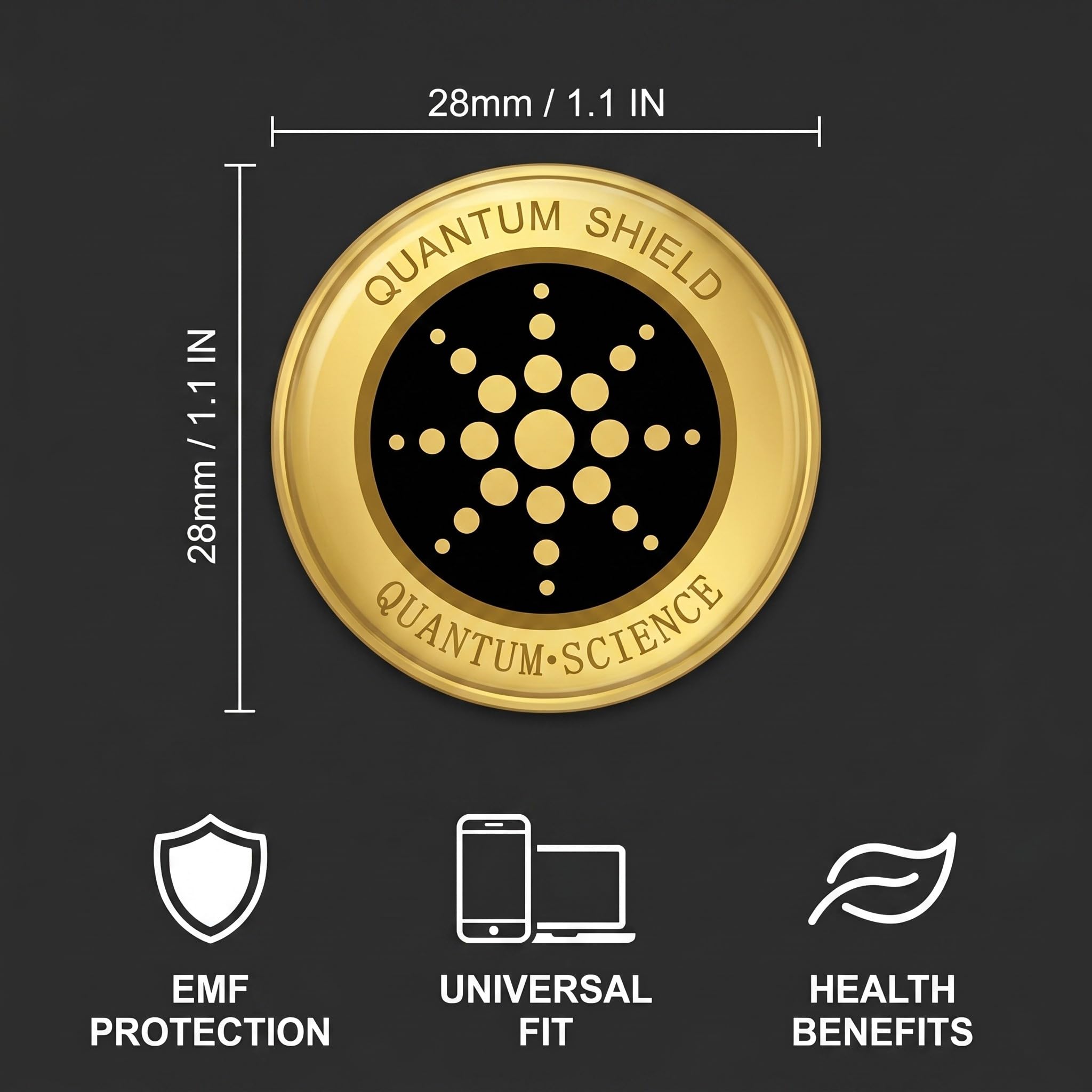 GXGM 6 Pezzi Protezione Cadiazioni Cellulare Adesivi Anti Radiazioni Protezione Anti Onde Elettromagnetiche per Telefoni Cellulari Computer Laptop Microonde Dispositivi, Oro