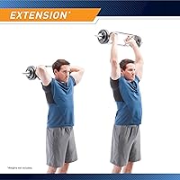 Vista 7 de Marcy Barra sólida roscada del tríceps del cromo para el levantamiento de pesas y el levantamiento de pesas IRBB-34T