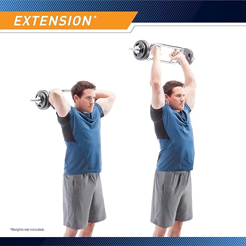 Miniatura 7 de Marcy Barra sólida roscada del tríceps del cromo para el levantamiento de pesas y el levantamiento de pesas IRBB-34T