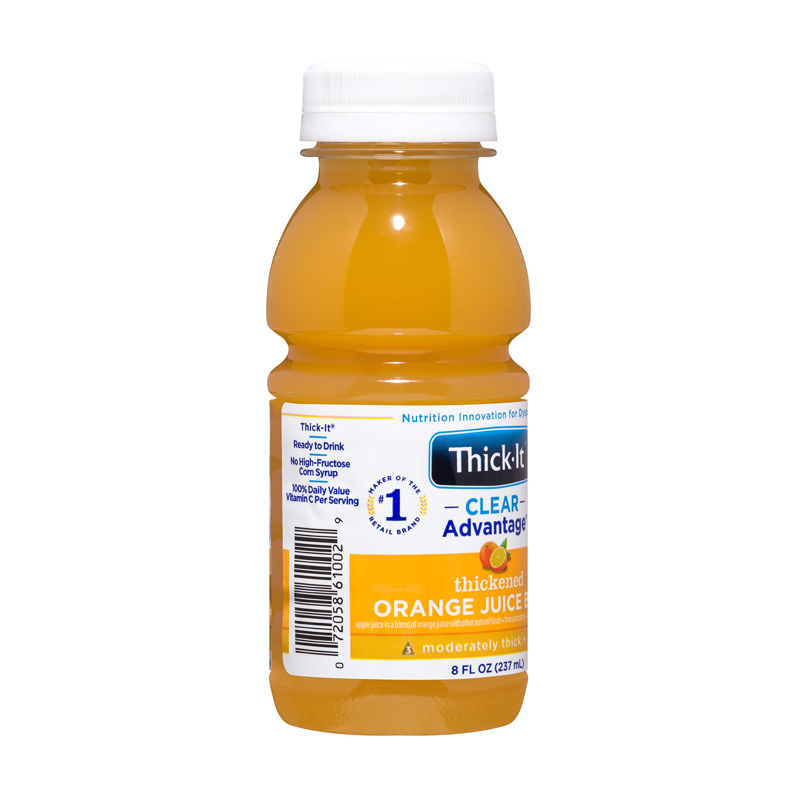 Thick-It Clear Advantage Thickened Orange Juice Blend - Moderately Thick/Honey, 8 oz Bottle (47882600)