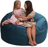 Vista 37 de ULTIMATE SACK 6000 Silla Puf de 6 Pies con Reposapiés, Funda de Gamuza Negra – Tumbona de Espuma de Gran Tamaño, Asiento de Suelo, Sofá Pequeño