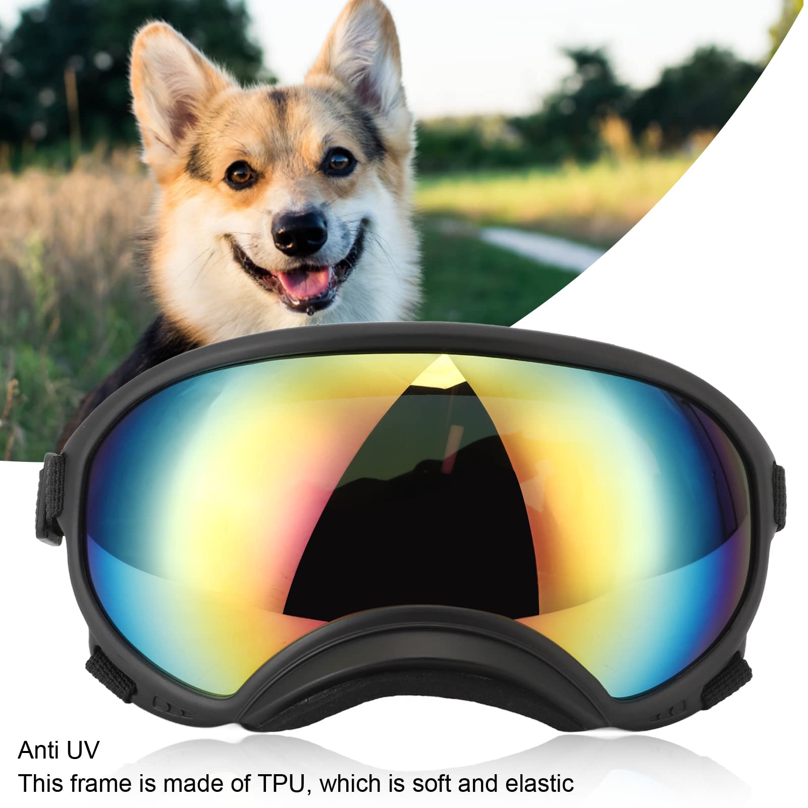 Hunde Sonnenbrille - PC und TPU Mit Elastischem Rahmen Hundebrille für Hunde