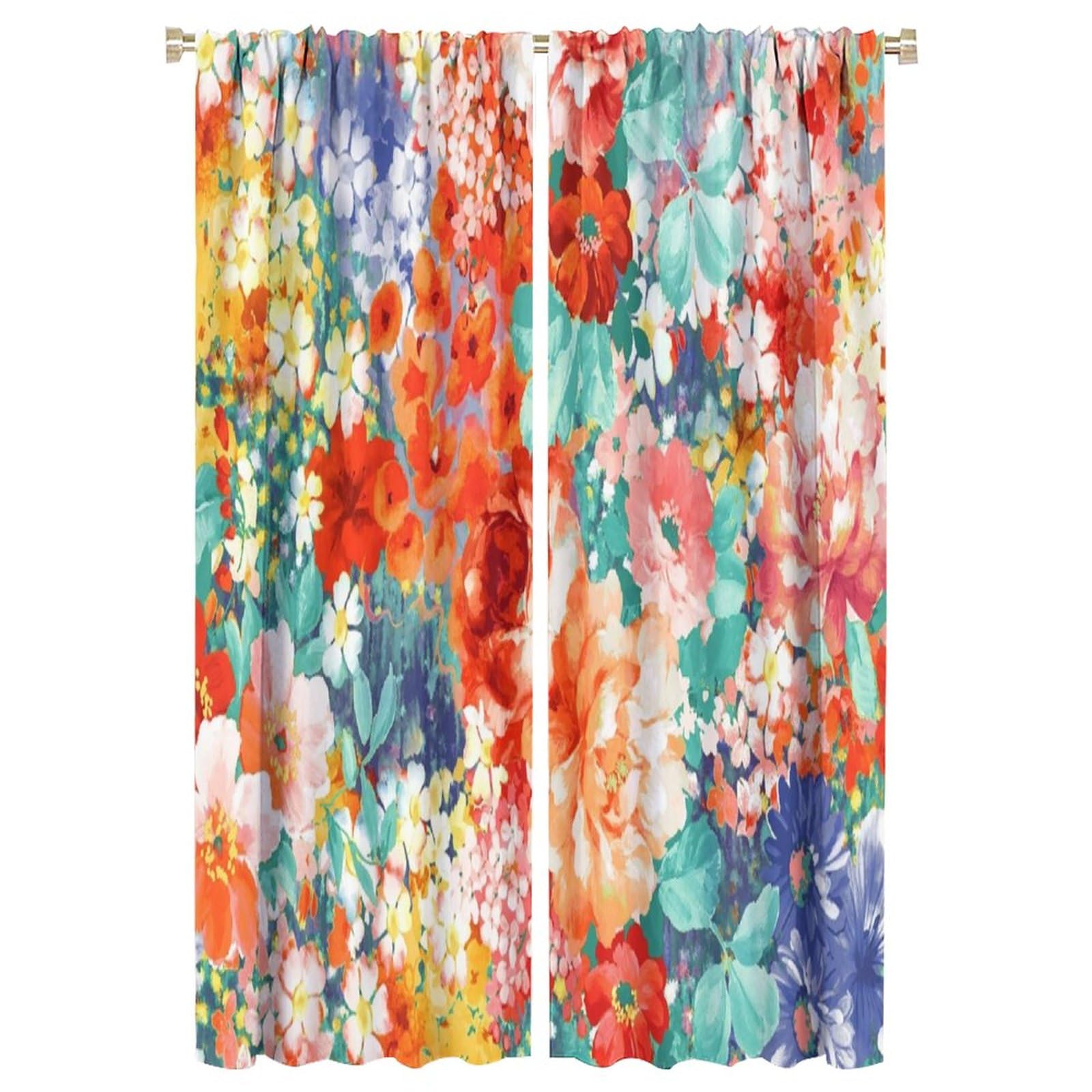BenYaSong Paisley Flower Blackout Window Curtains, Thermal Insulated Room Darkening Curtains for Home Kitchen Office Coffee Room Window Curtain Drapes 2 Panels 42x63in