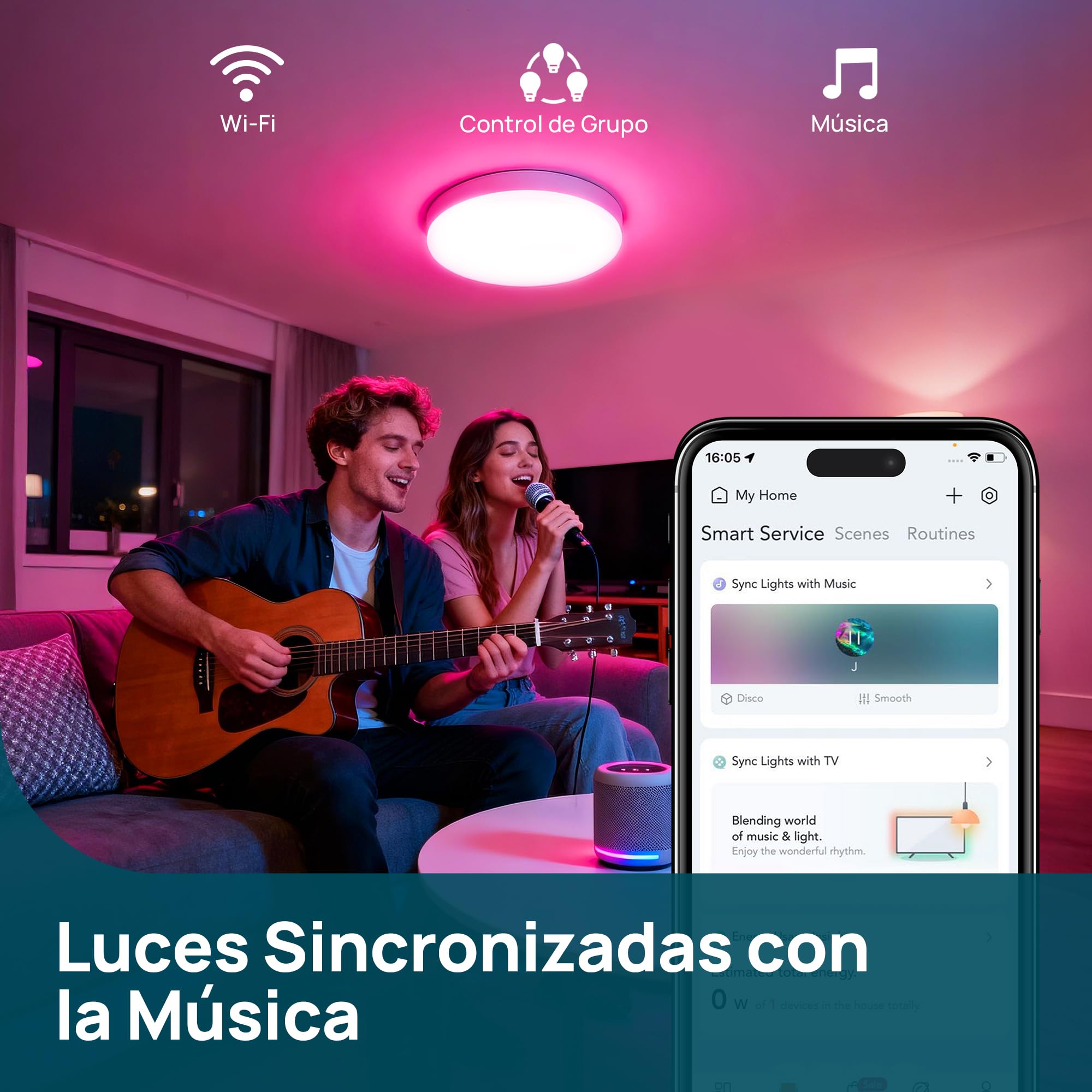 Linkind Bombilla Inteligente E27 Matter de 1600 lm, Compatible con HomeKit (104 escenas), 14 W, RGBTW de 2,4 GHz,Compatible con Apple HomeKit/Alexa/Siri/Google/SmartThings, 3 unidades