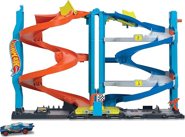 Hot Wheels Wyścigowa Wieża Tor Wyścigowy, Wielokolorowy, od 3 lat