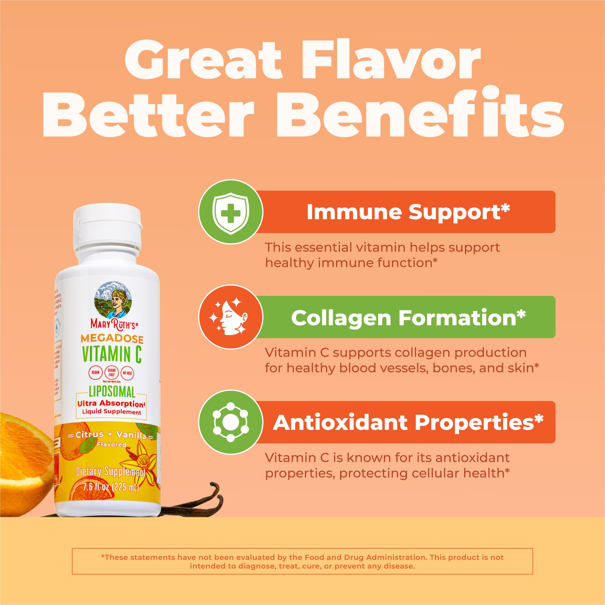 MaryRuth's Megadose Liquid Vitamin C 500mg Liposomal, Vegan, 30 Servings — Amazon image 4