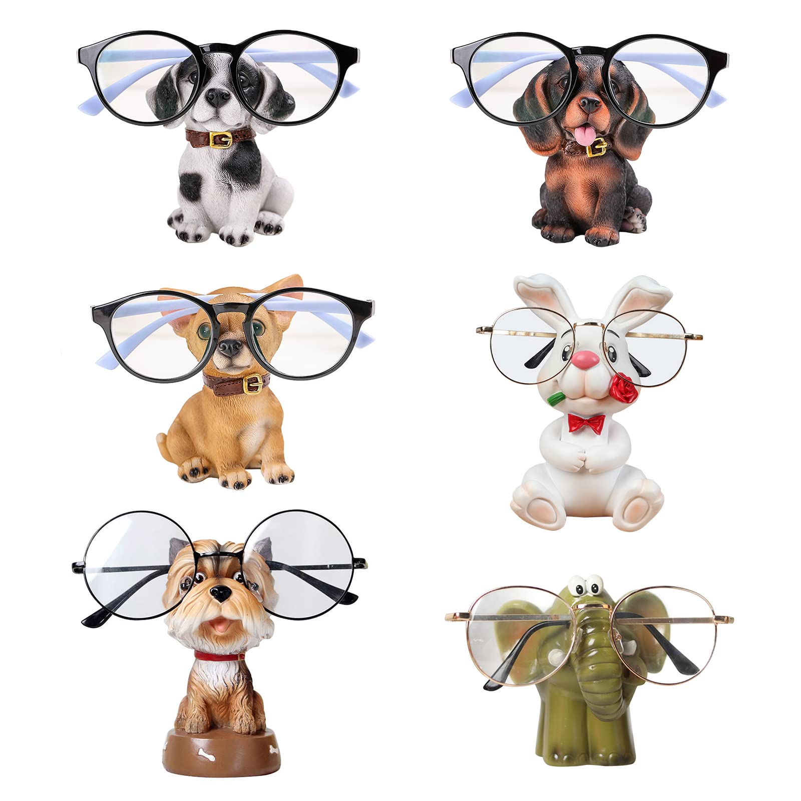 Support De Lunettes En Résine Forme Chien Carlin - Porte-lunettes Mignon Décoratif Pour Bureau - SagaSave