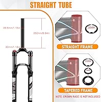 Vista 3 de BUCKLOS Horquilla MTB de Suspensión de Aire de 120mm para Viaje, 26/27.5/29, Ajuste de Rebote 1 1/8 Tubo Recto/Conico QR 9mm, Bloqueo Manual/Remoto