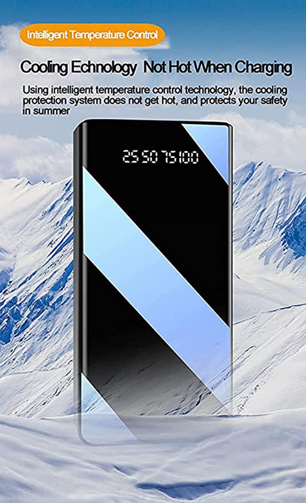 Banco de energía de 80000 mAh con cable integrado, cargador portátil, cargador externo para teléfono con pantalla LED y linterna, batería externa [7 salidas, 4 entradas], carga rápida para teléfono
