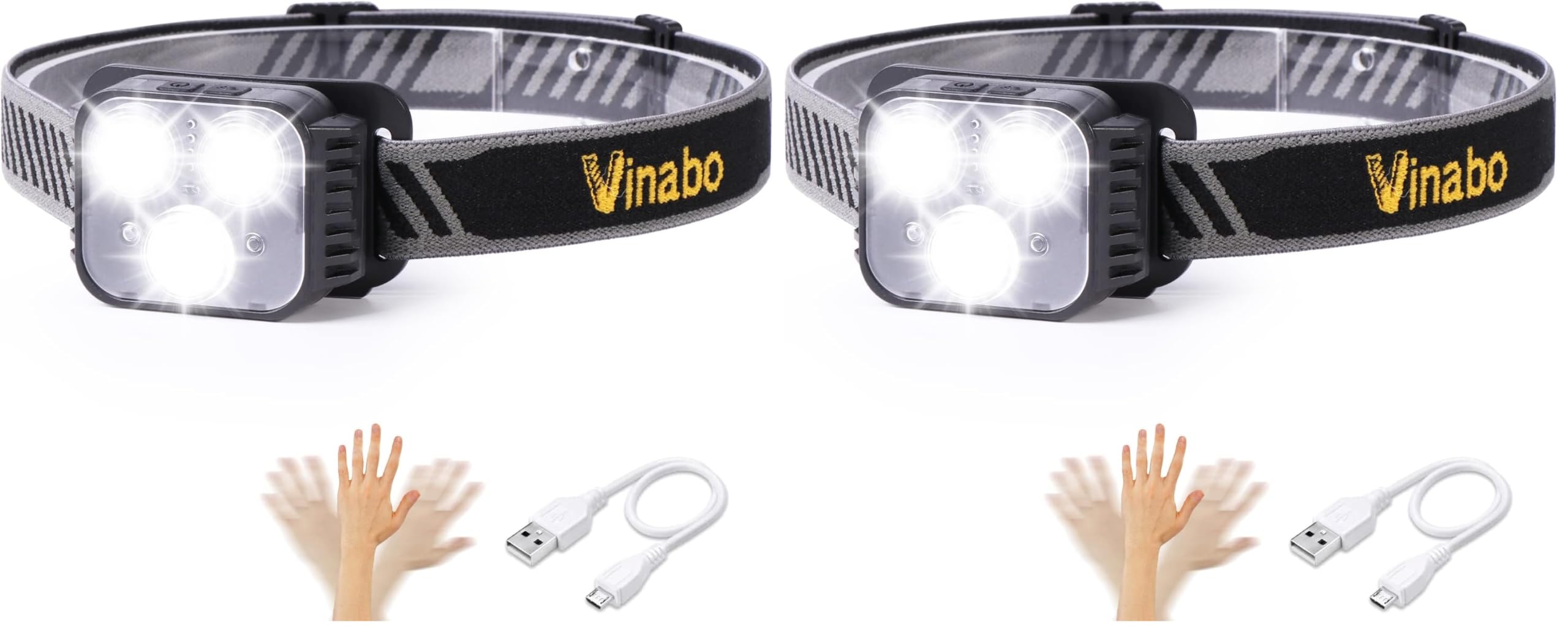Lampe frontale rechargeable puissante étanche avec 6 modes d'éclairage pour cyclisme
