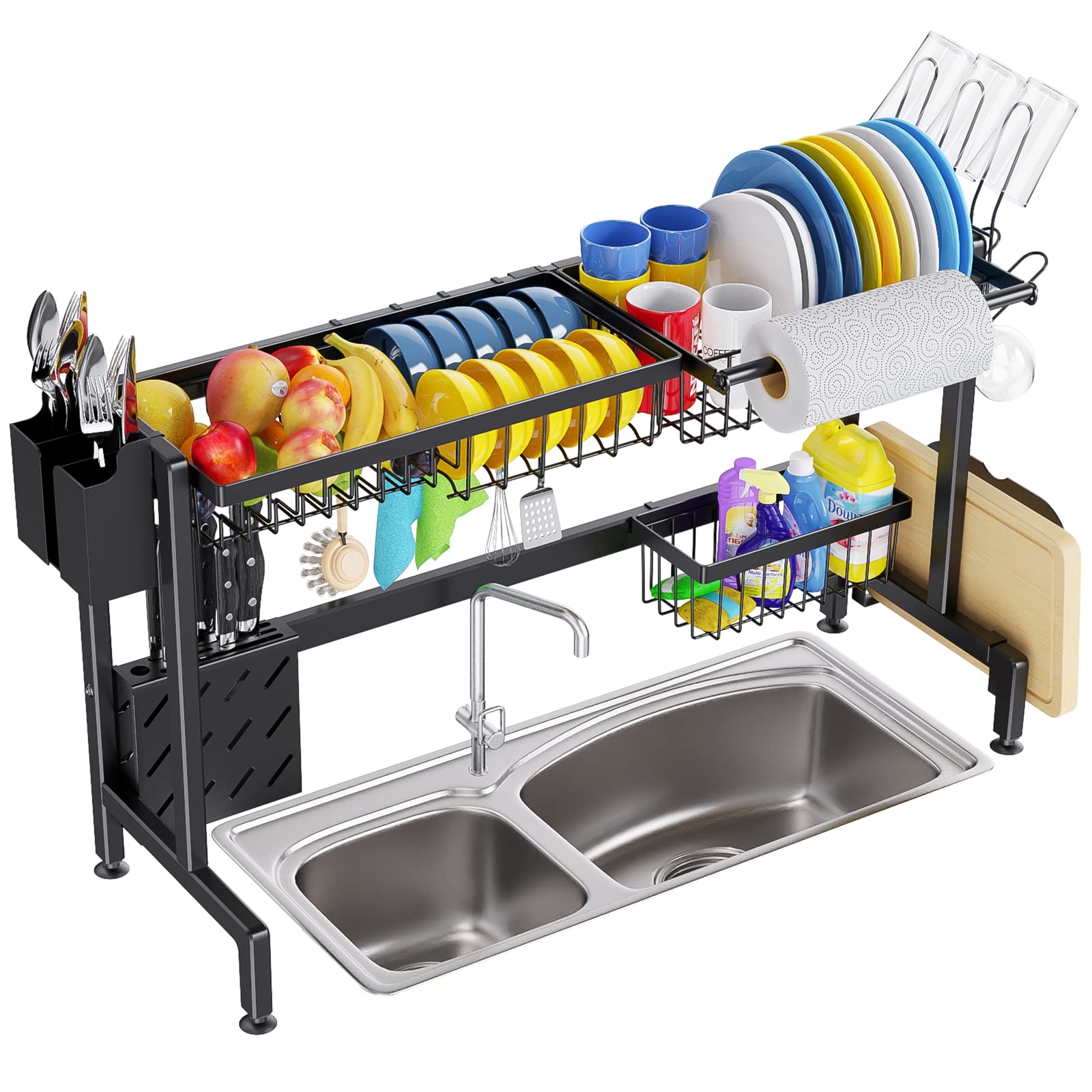 Himimi Stainless Steel Large Dishes Drainer for Kitchen Organizer Counter Storage Tree