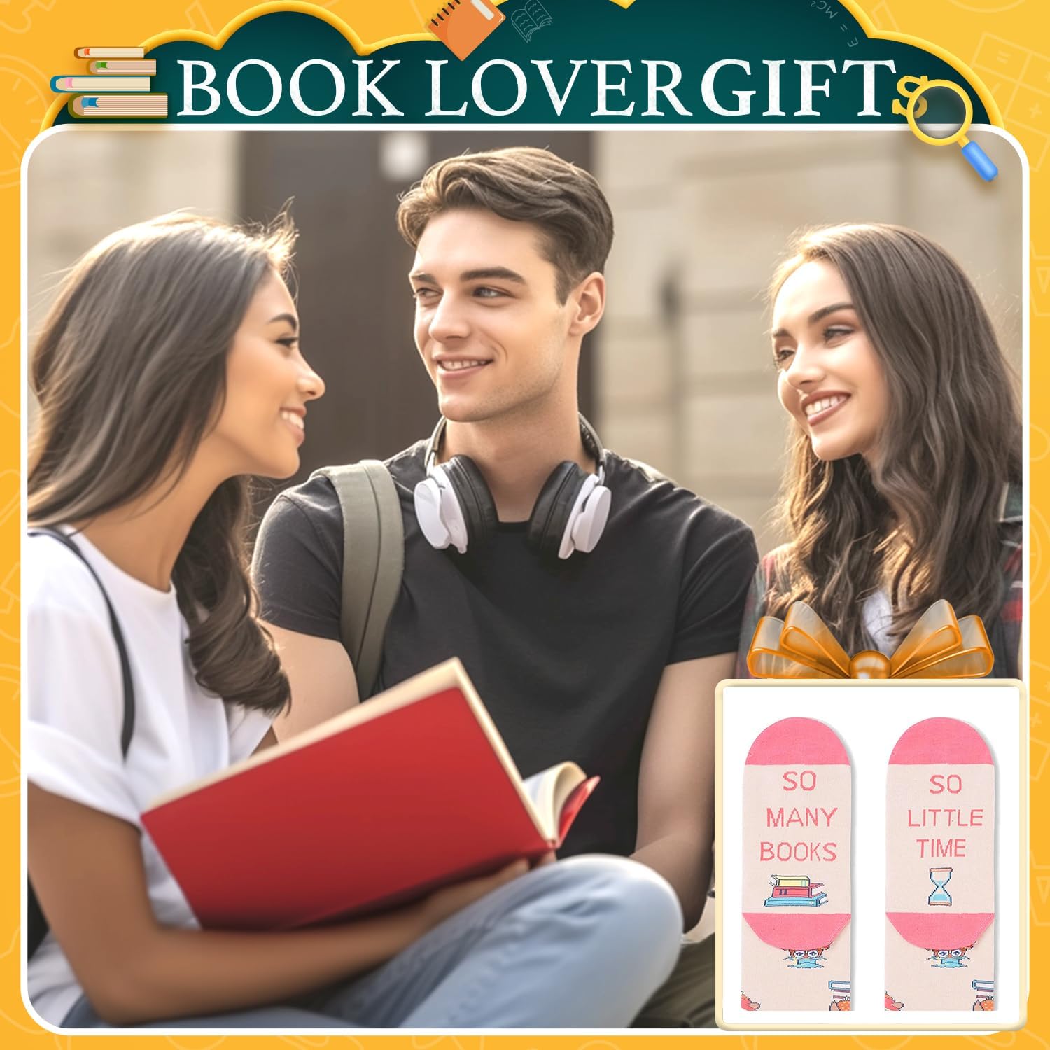 Zmart Book Lover Gifts for Women Females, I'm Reading Book Gifts for Book Lovers Readers, Crazy Book Reading Socks for Girls Students - Image 5