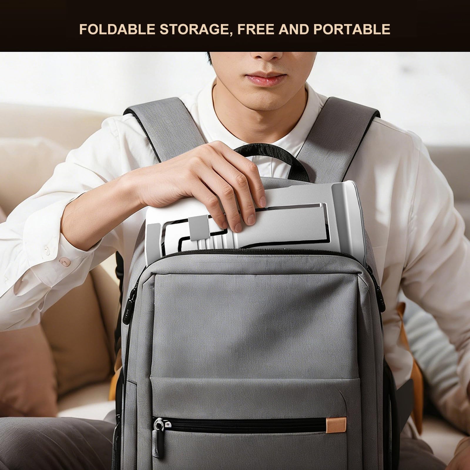 Generico Supporto Portatile Pieghevole per Laptop con Ventola Raffreddamento silenziosa e 5 regolazioni in Altezza per Supporto Laptop in Alluminio per Notebook da 17 Pollici