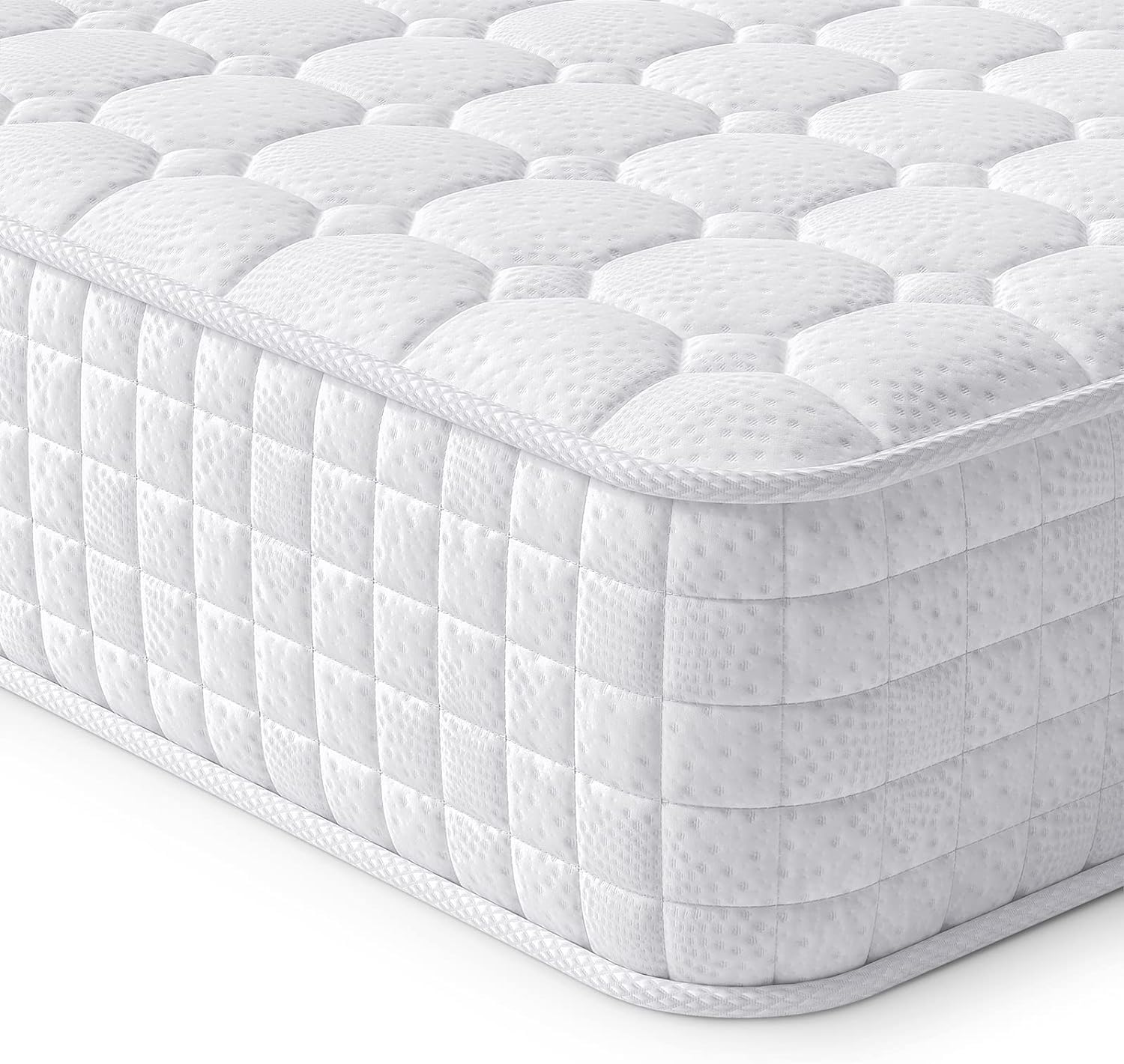 Vesgantti Materasso 120x190x24 cm Molle Insacchettate & Memory Foam | 7 zone Ergonomia, Traspirabilità Ottimali, Sistema Anti umidità, Rigidità Media, Sottovuoto