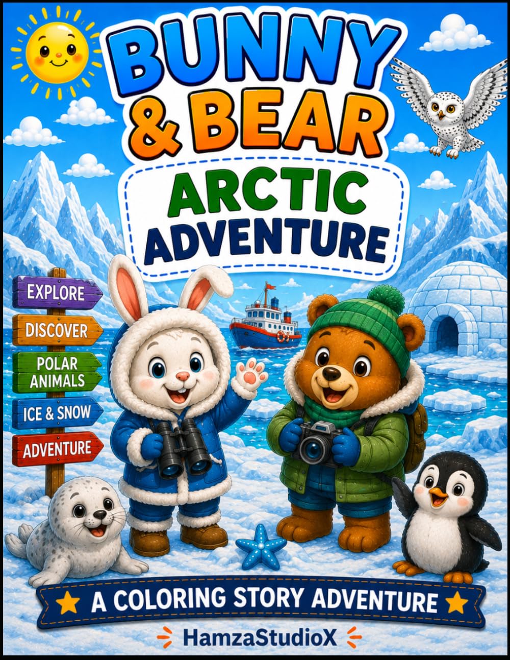 Bunny & Bear Arctic Adventure: A Fun Coloring Story About Polar Animals, Snowy Exploration, and Adventure (Bunny & Bear Adventures)
