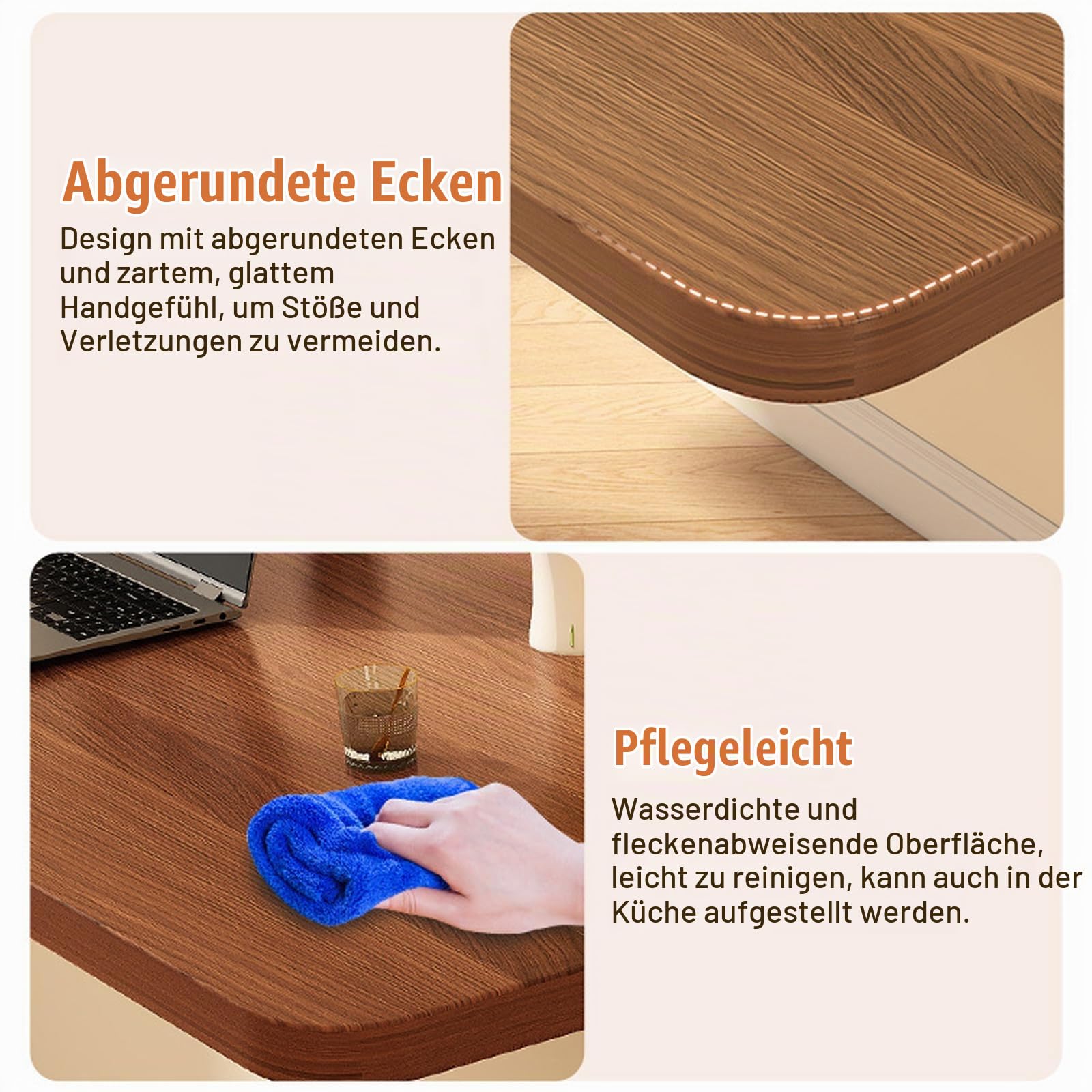 TWSOUL Wandklapptisch, 80 x 40 cm, Wandtisch Klappbar, Klapptisch Esstisch, für die Wand Bartisch, Klappbar zur Wandmontage, für Küche Wohnzimmer Kinderzimmer (Walnuss)
