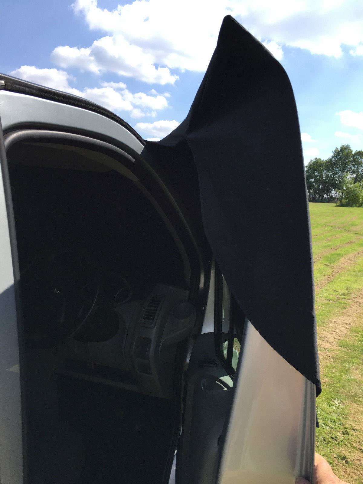 PACEWALKER Frontscheibenabdeckung Ducato Wohnmobil Außen, 600D Oxford Thermomatte mit PVC Schicht, Sonnenschutz Windschutzscheibe für FIAT Ducato/Peugeot Boxer/Citroën Jumper 2006-2014 (Schwarz)