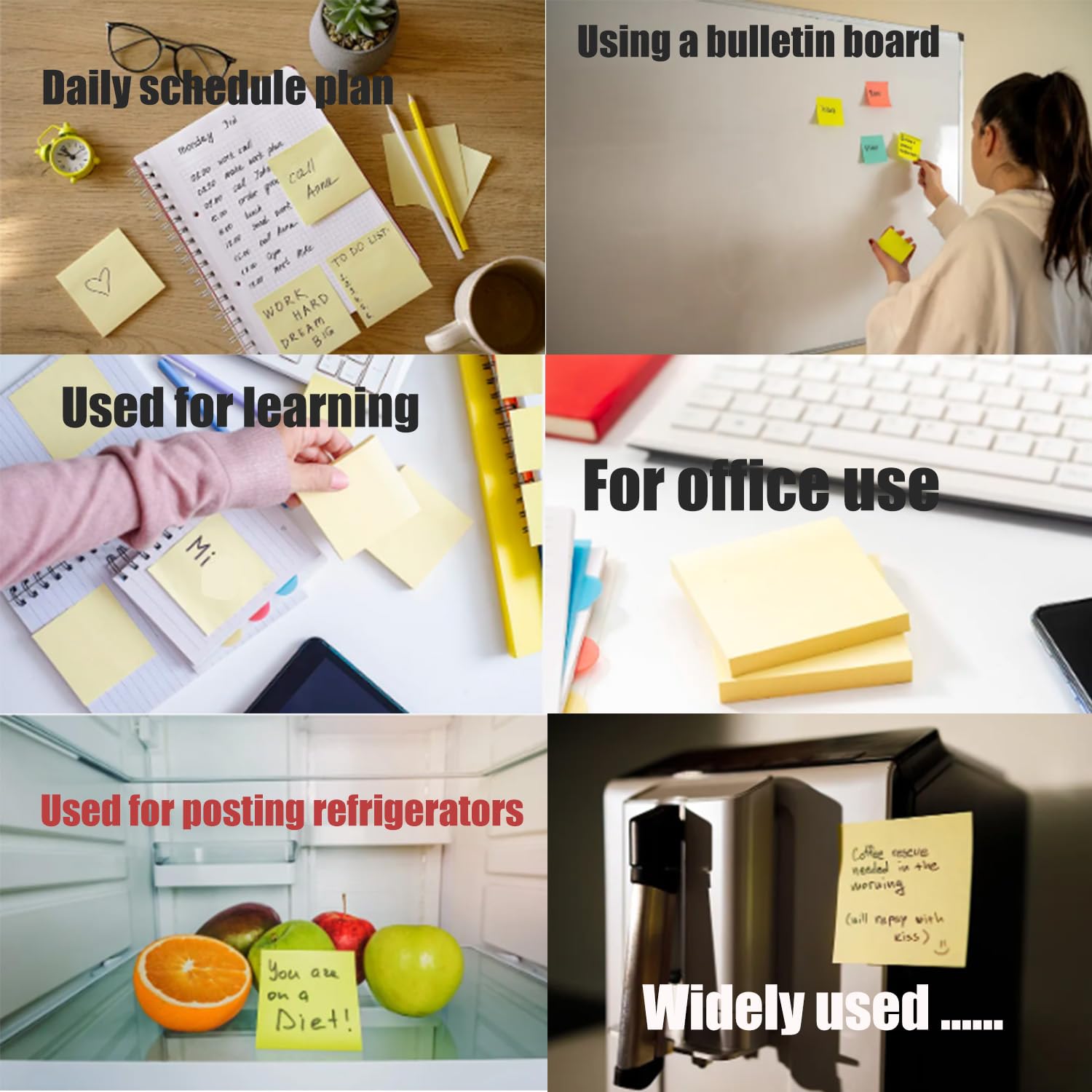 7500 Blatt Super Sticky Notes, Packung mit 100 Blöcken, 75 Blatt pro Block, 76x76 mm,Gelb Haftnotizen-Extra-stark klebende Notizzettel für Notizen,To-Do-Listen und Erinnerungen,Büro, Schule,Familie