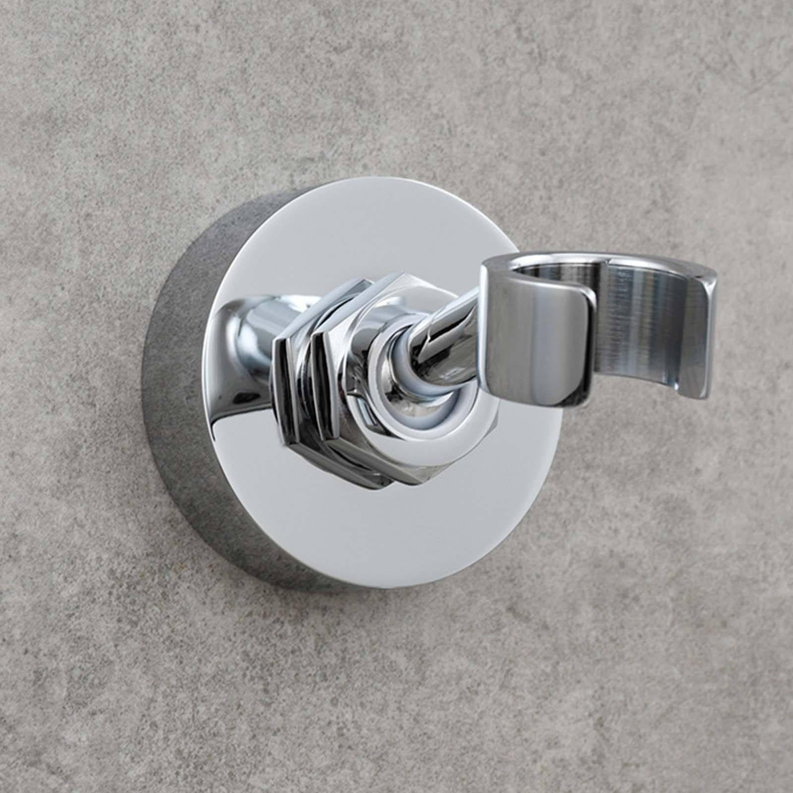 Soporte Ducha Pared Redondo Instalación de Perforación Soporte Alcachofa Ducha Ángulo Ajustable Soporte Ducha Acero Inoxidable Soporte de Ducha Simple Soporte para Ducha Estilo Simple