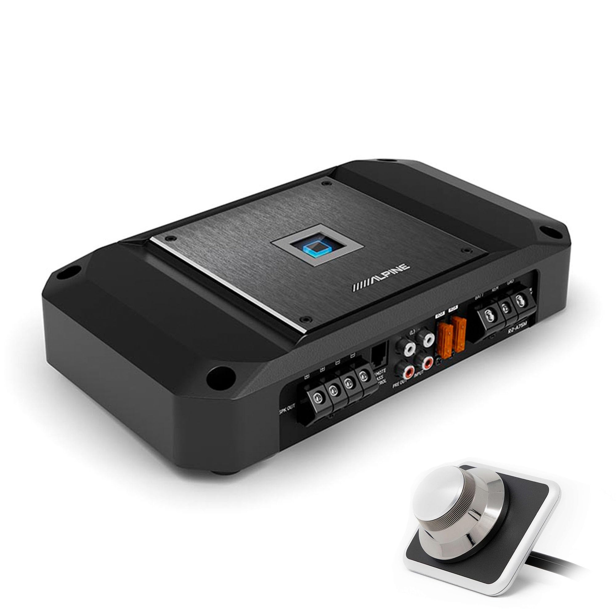 Alpine R2-A75M R-Series Mono Subwoofer Amplifier & Alpine RUX-H01 Remote Bass Knob Bundle