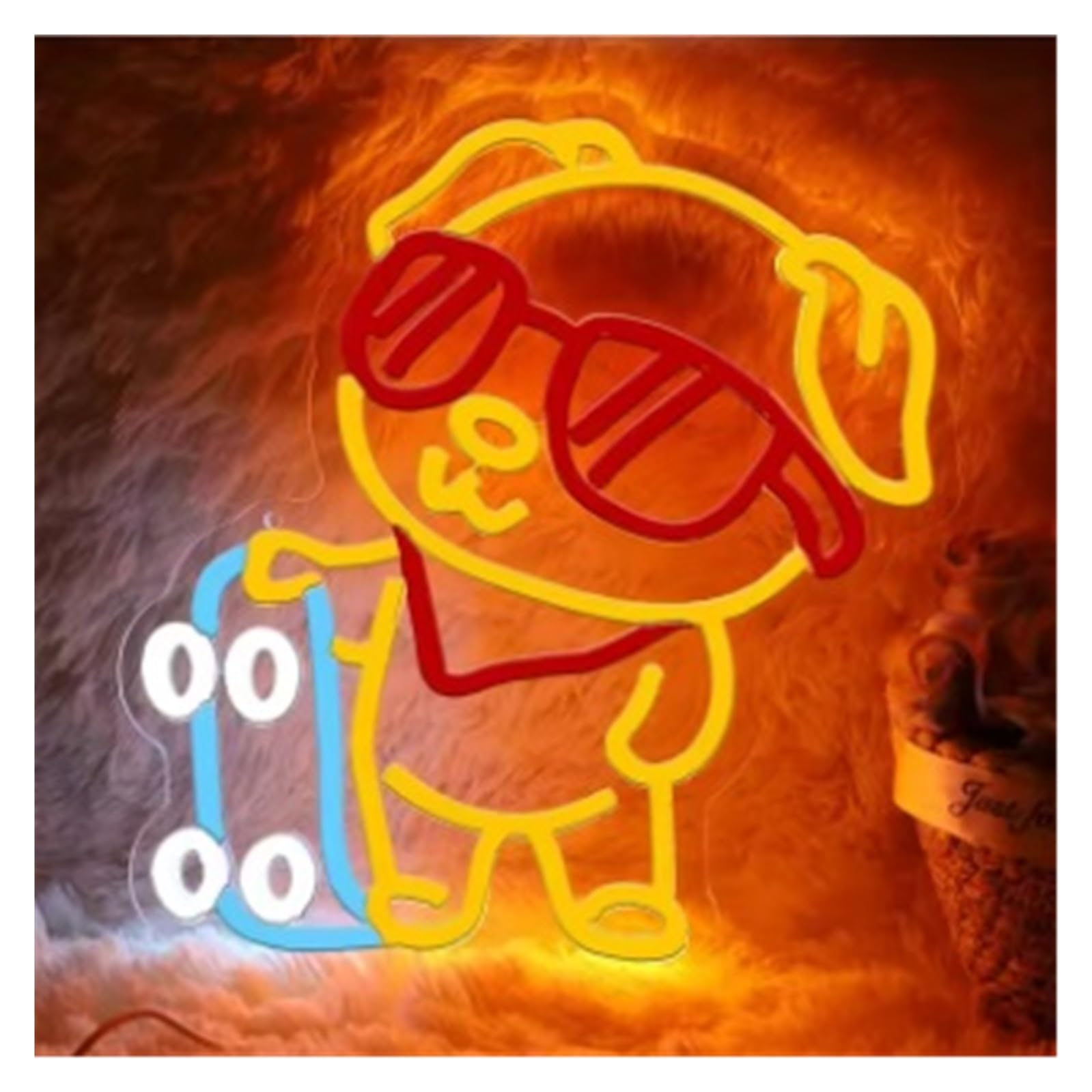 Scritta luminosa Insegna Al Neon Con Occhiali Da Sole E Skateboard Luce Dimmerabile Per Amanti Dei Carlini Negozio Camera Da Letto Bar Sala Giochi 32.5cmx30.2cm